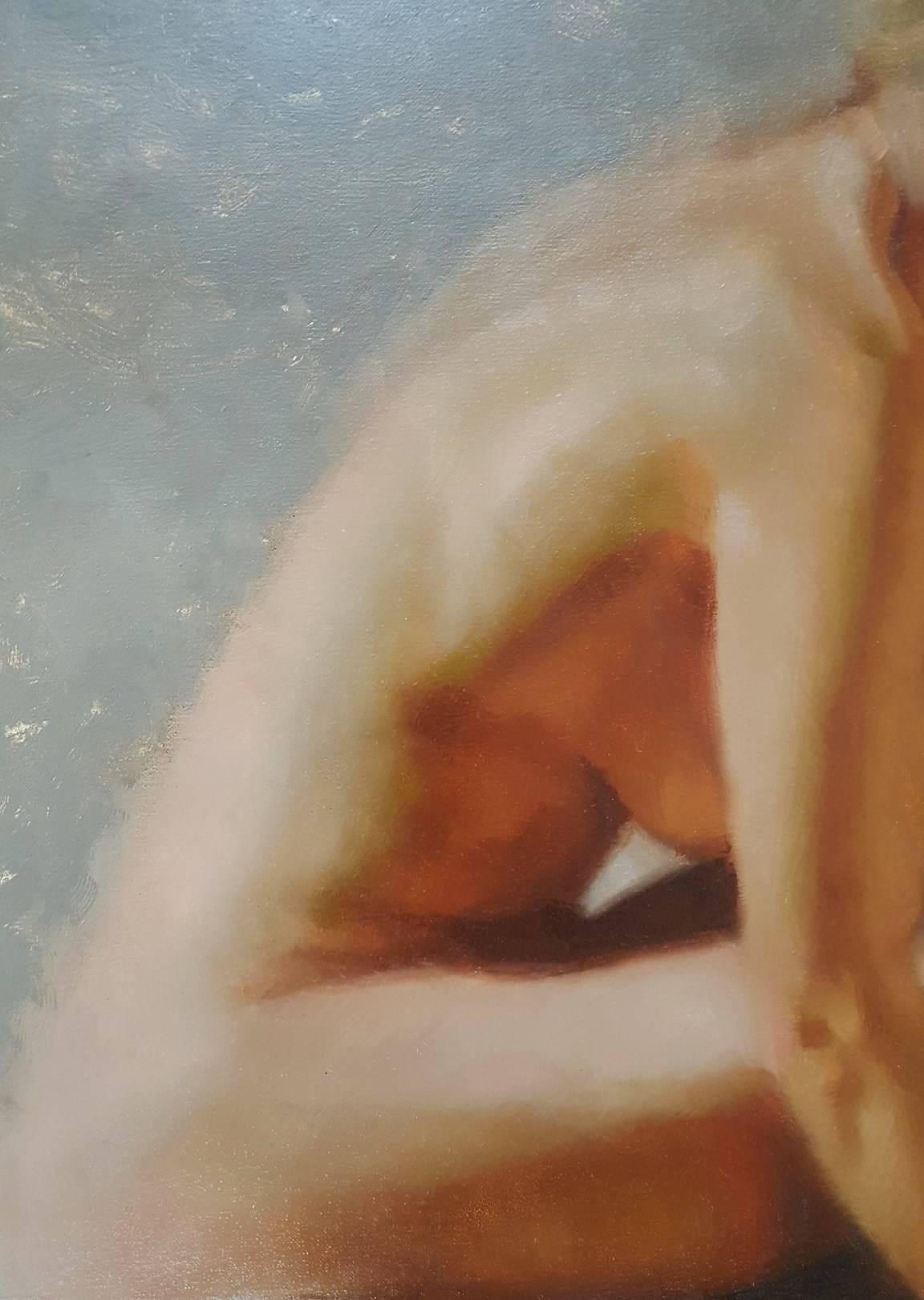 Seated Nude - Brown Nude Painting by Gary Thomas Morrow