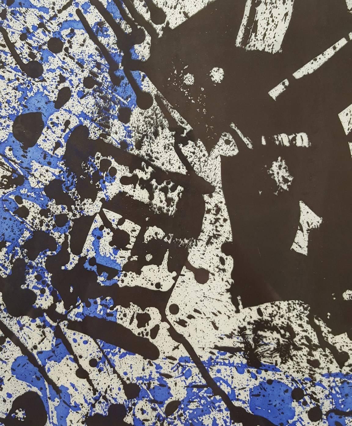 An original signed etching and sugar lift aquatint on Somerset paper by American artist Sam Francis (1923-1994) titled 