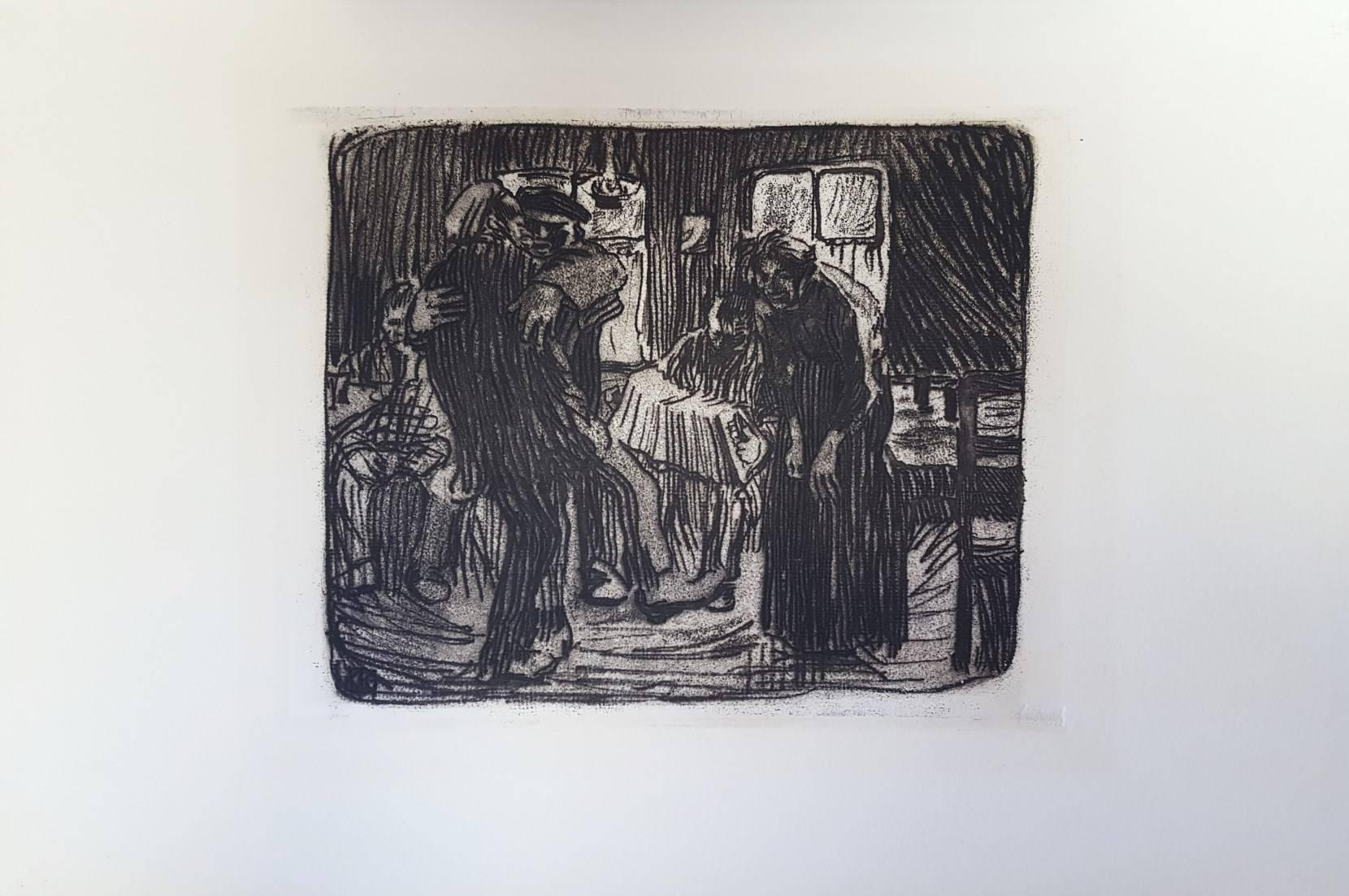 Hambrgger Kniepe / Hamburg Tavern - Print by Käthe Kollwitz