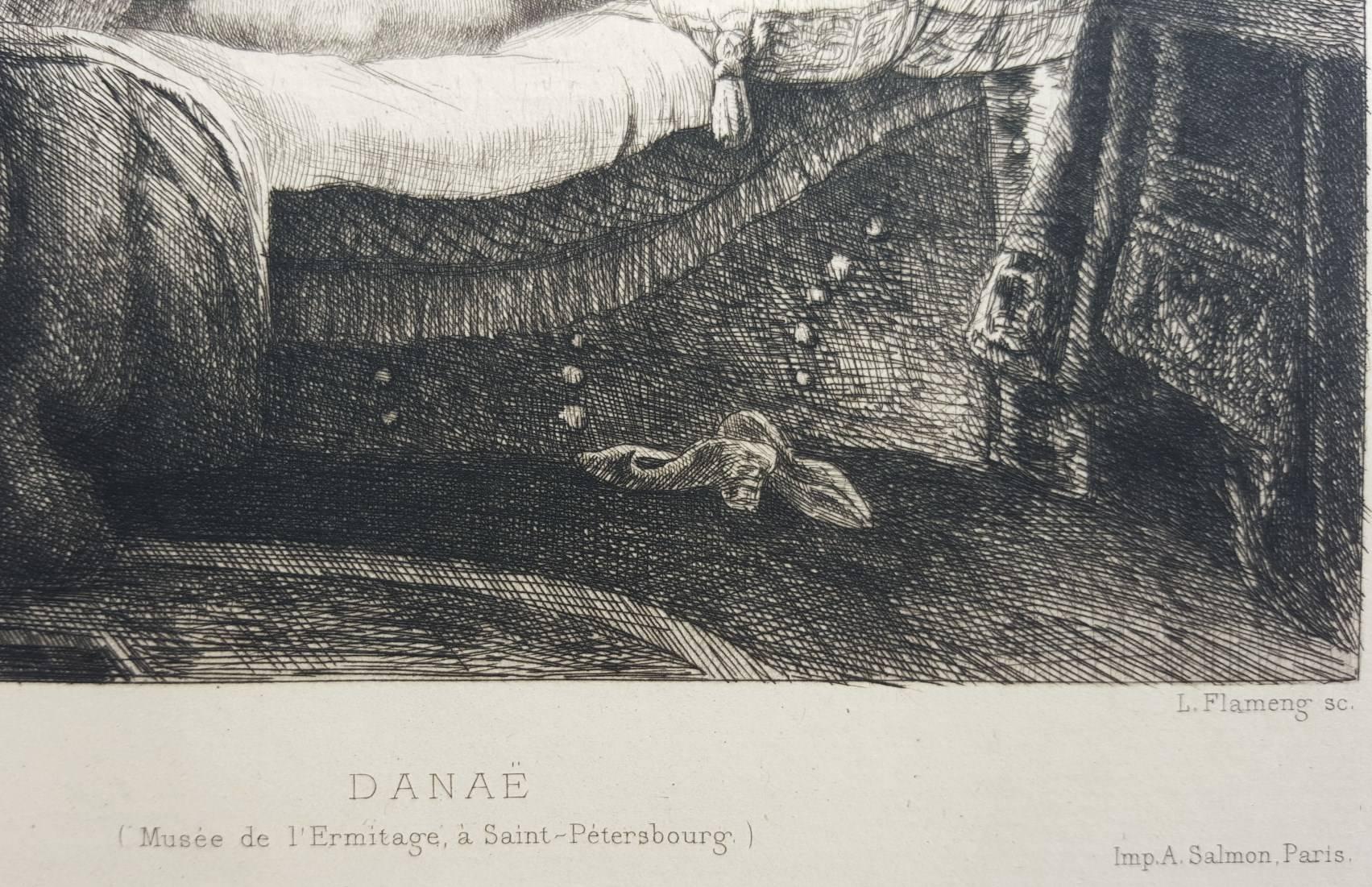 Danae - Old Masters Print by Rembrandt van Rijn