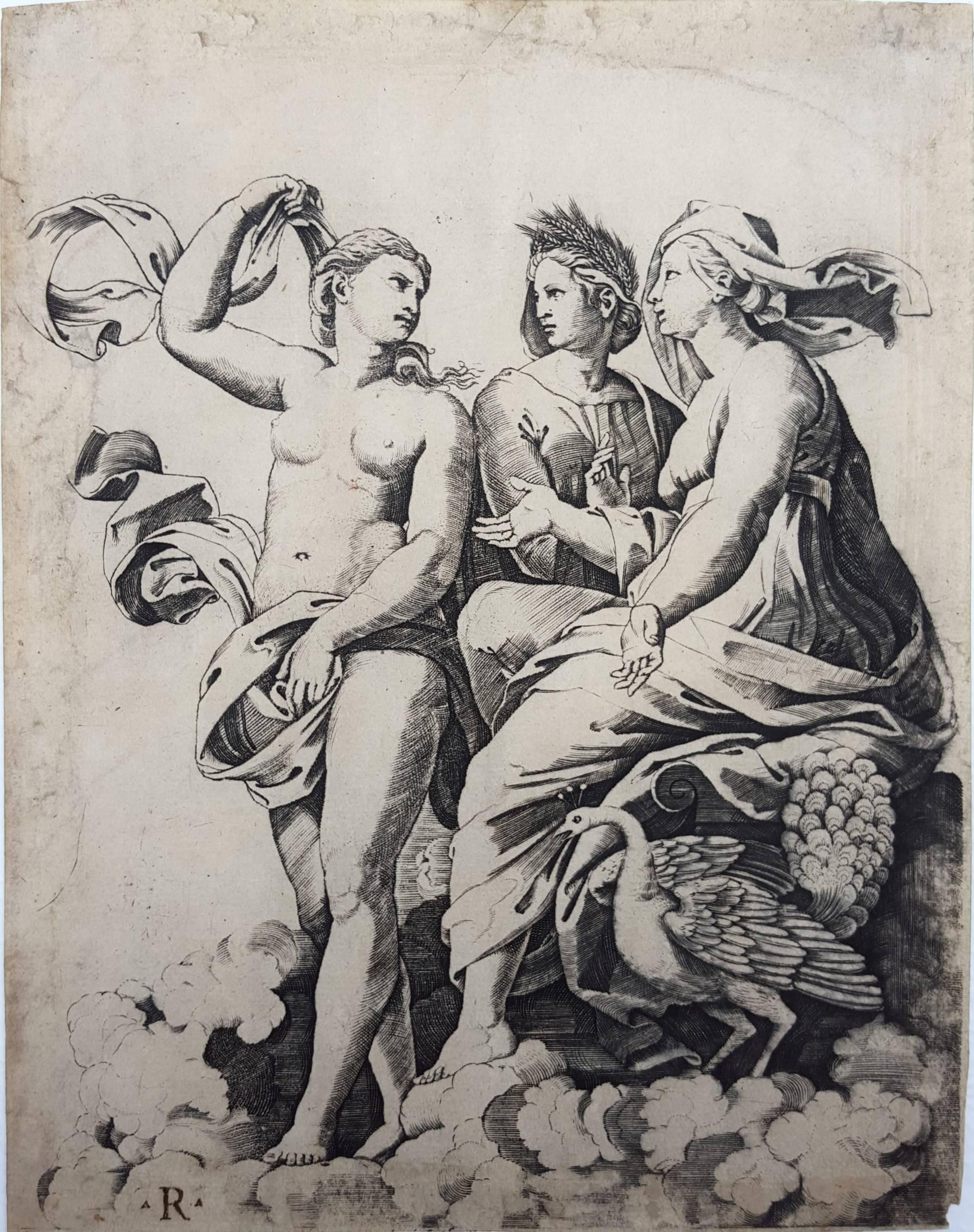 Raphael Nude Print - Juno, Ceres, and Psyche