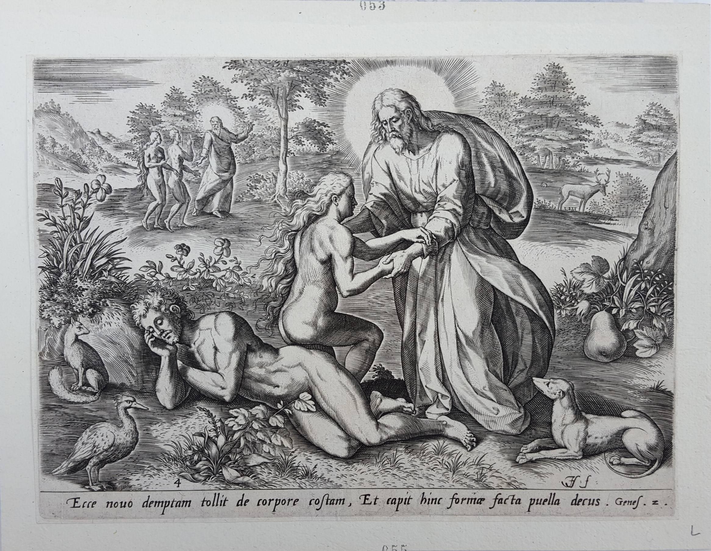 Ecce nouo demptan tollit de corpore costam - Print by Johannes Sadeler I