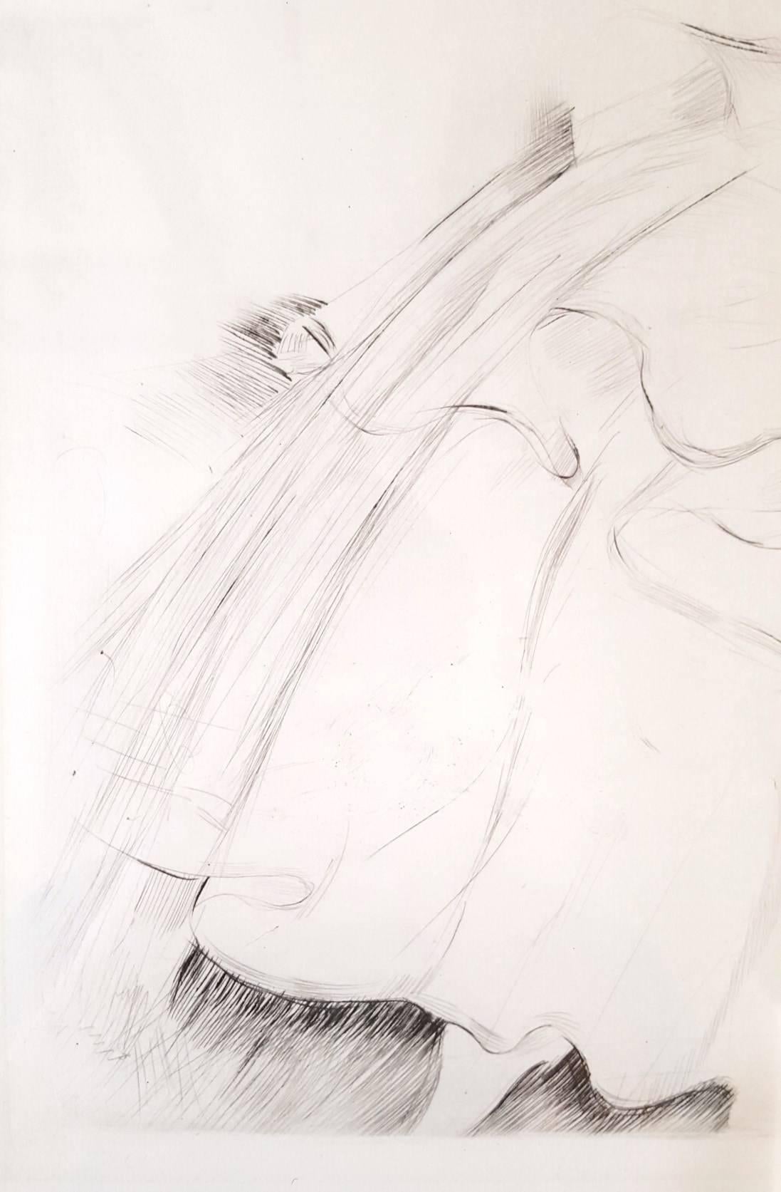 Dormeuse sur un Canape - Gray Figurative Print by Paul César Helleu