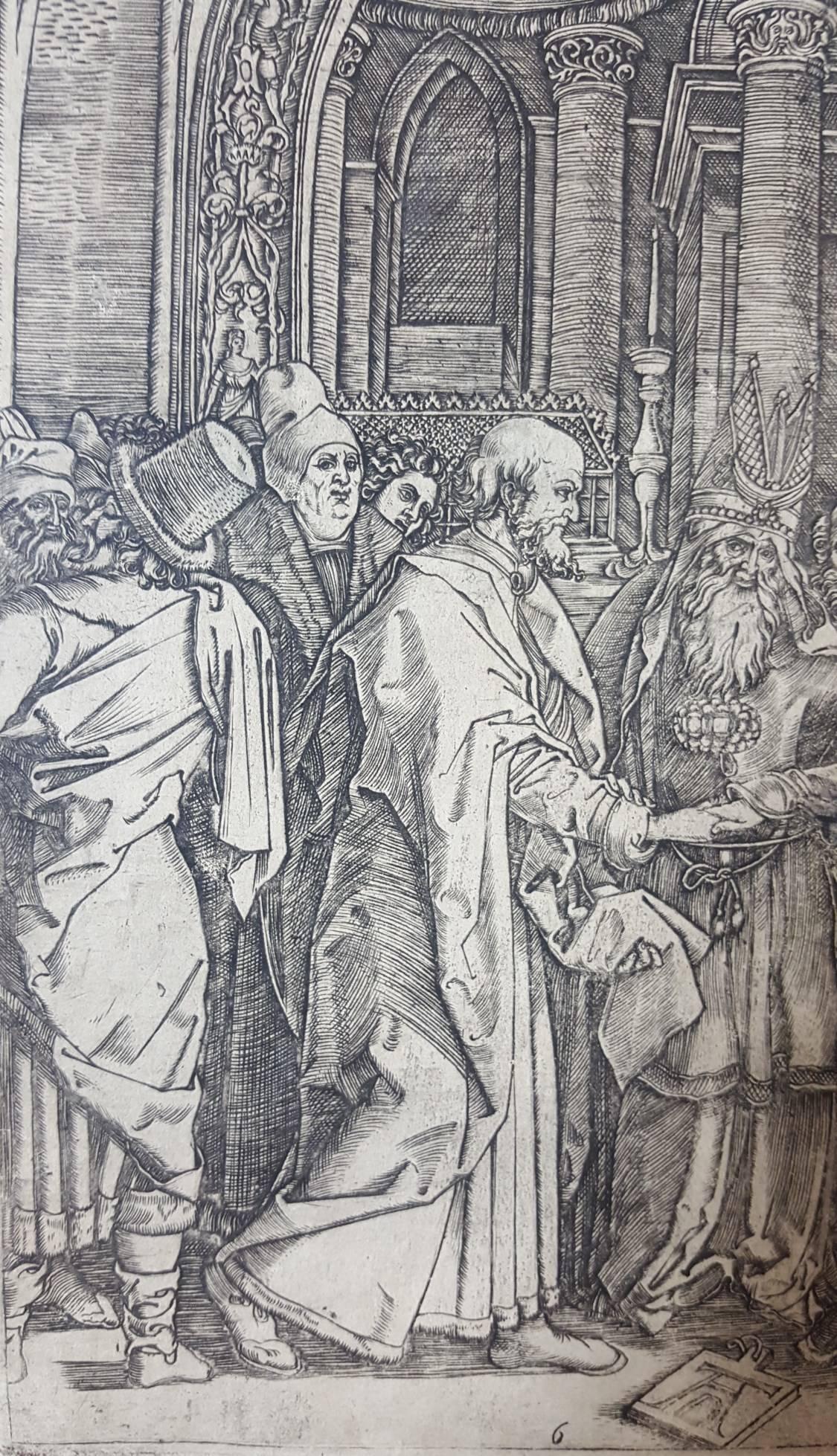 The Betrothal of the Virgin - Old Masters Print by Marcantonio Raimondi