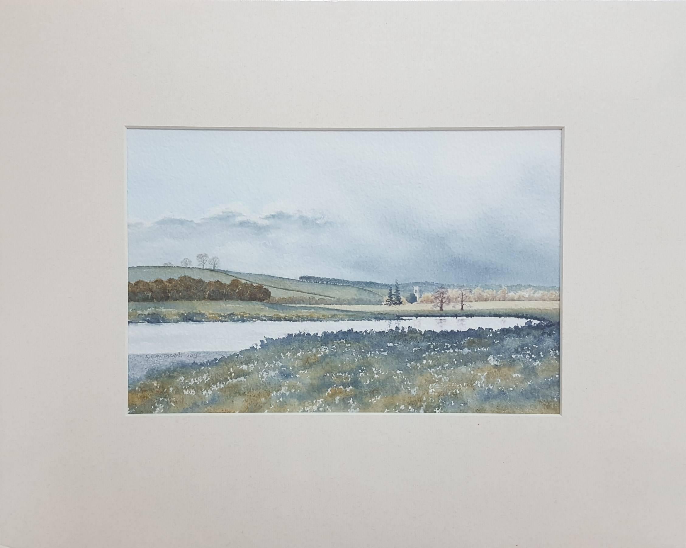 Carham, Northumberland, Fully Framed - Contemporary Art by Gillie Cawthorne