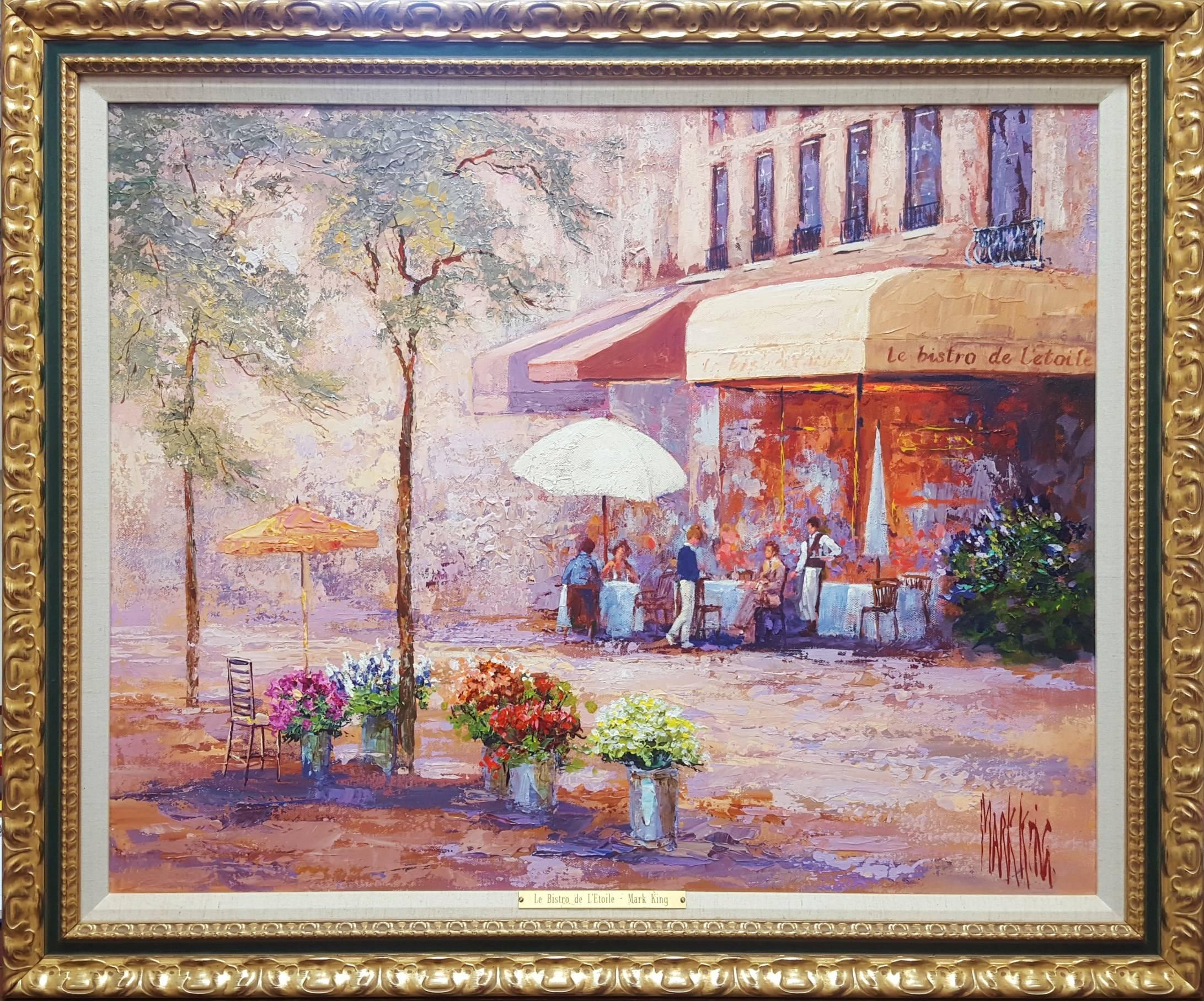 Mark King Figurative Painting - Bistro de L
Etoile, Paris