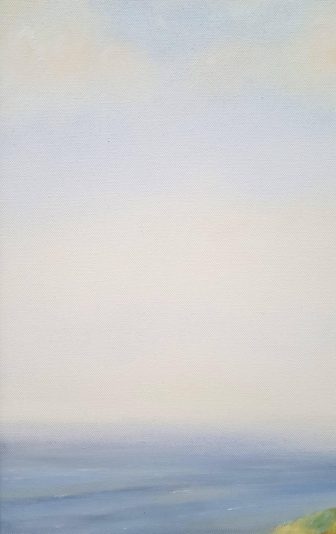 Clearing Mist, Cornwall - Gray Landscape Painting by Alastair Campbell-Binning