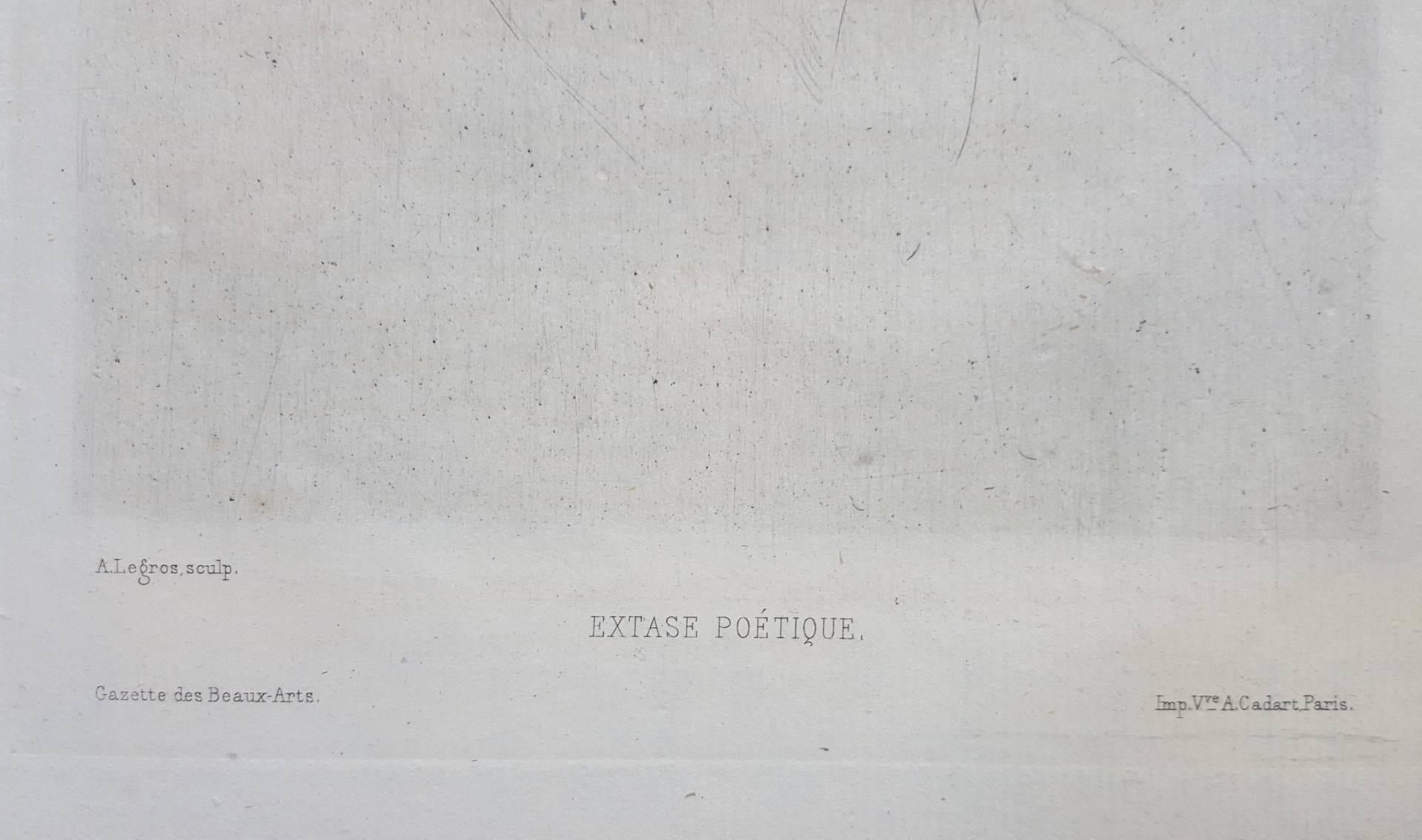 Extase Poetique - Romantic Print by Alphonse Legros