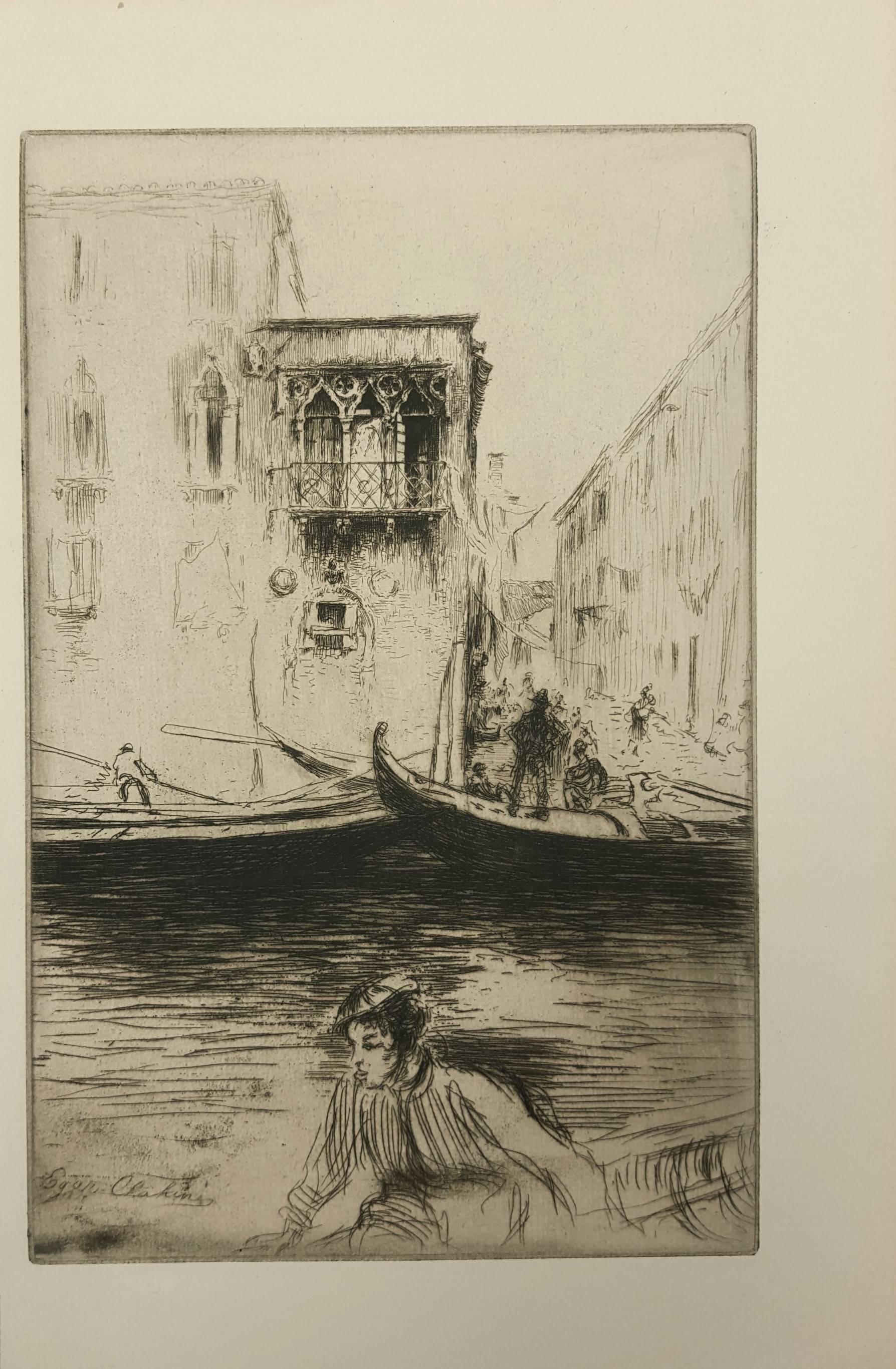 Rio ca Foscari, Venice - Print by Edgar Chahine