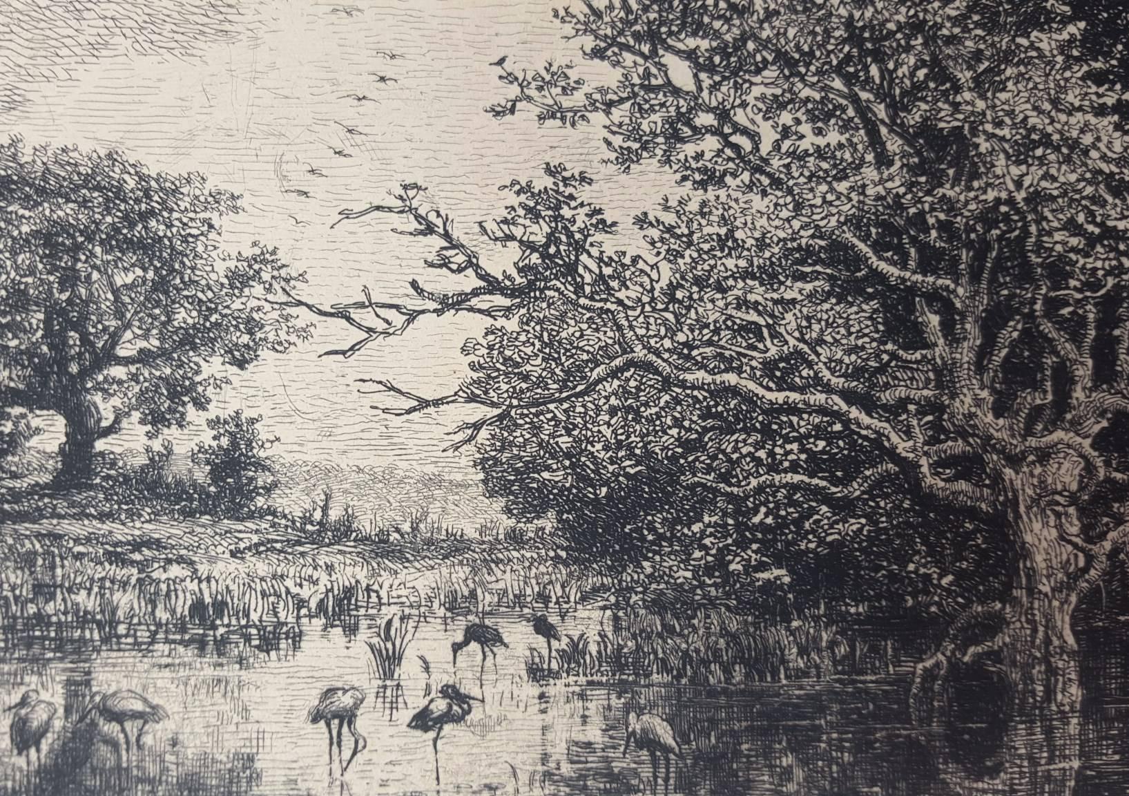 An original etching by French artist Charles Francois Daubigny (1817-1878) titled 