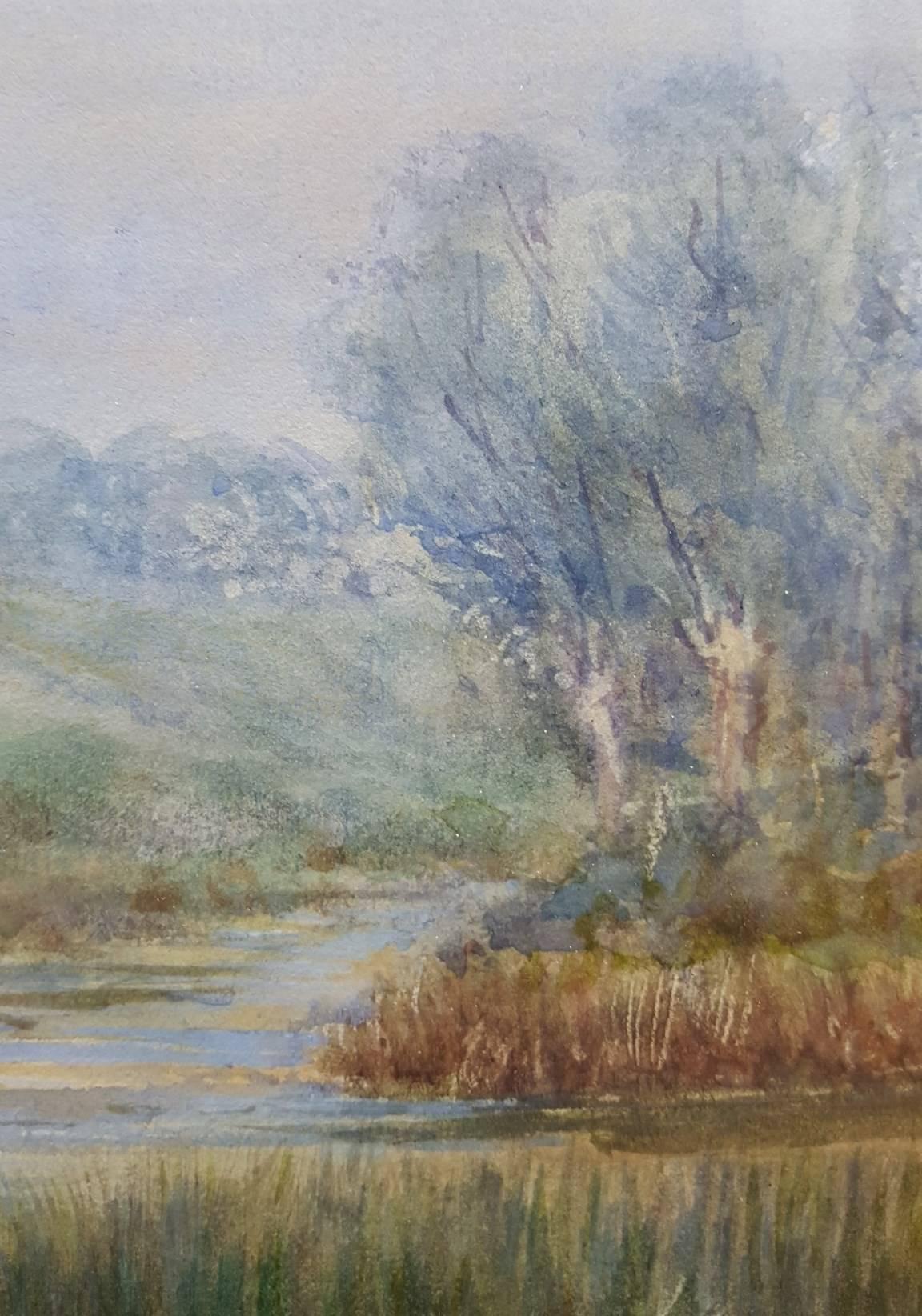 River Ouse Landscape, Yorkshire - Impressionist Art by Felix Ferdinand Frederick Raffael Fielding
