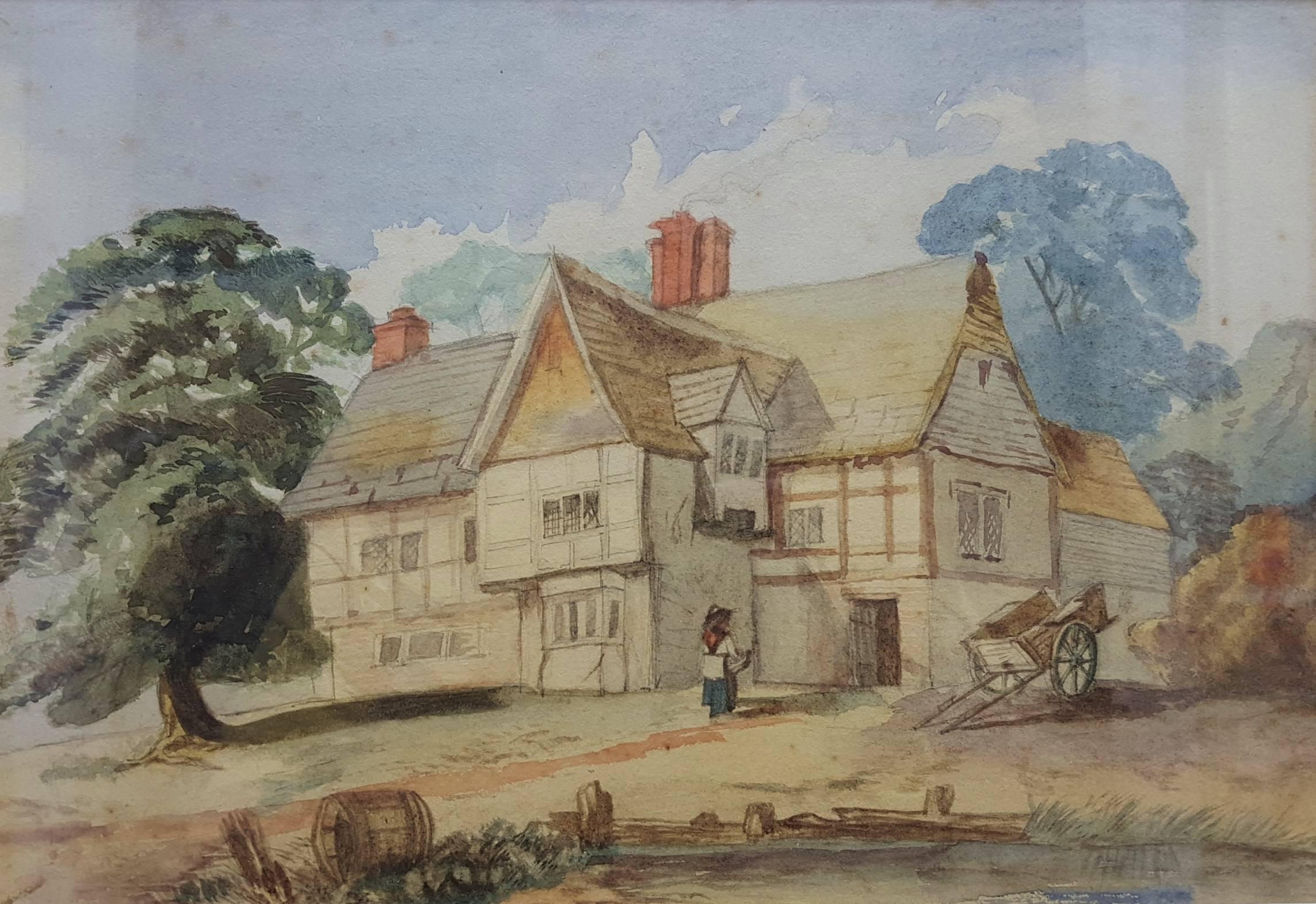 Unknown Landscape Art - English Tudor House Estate