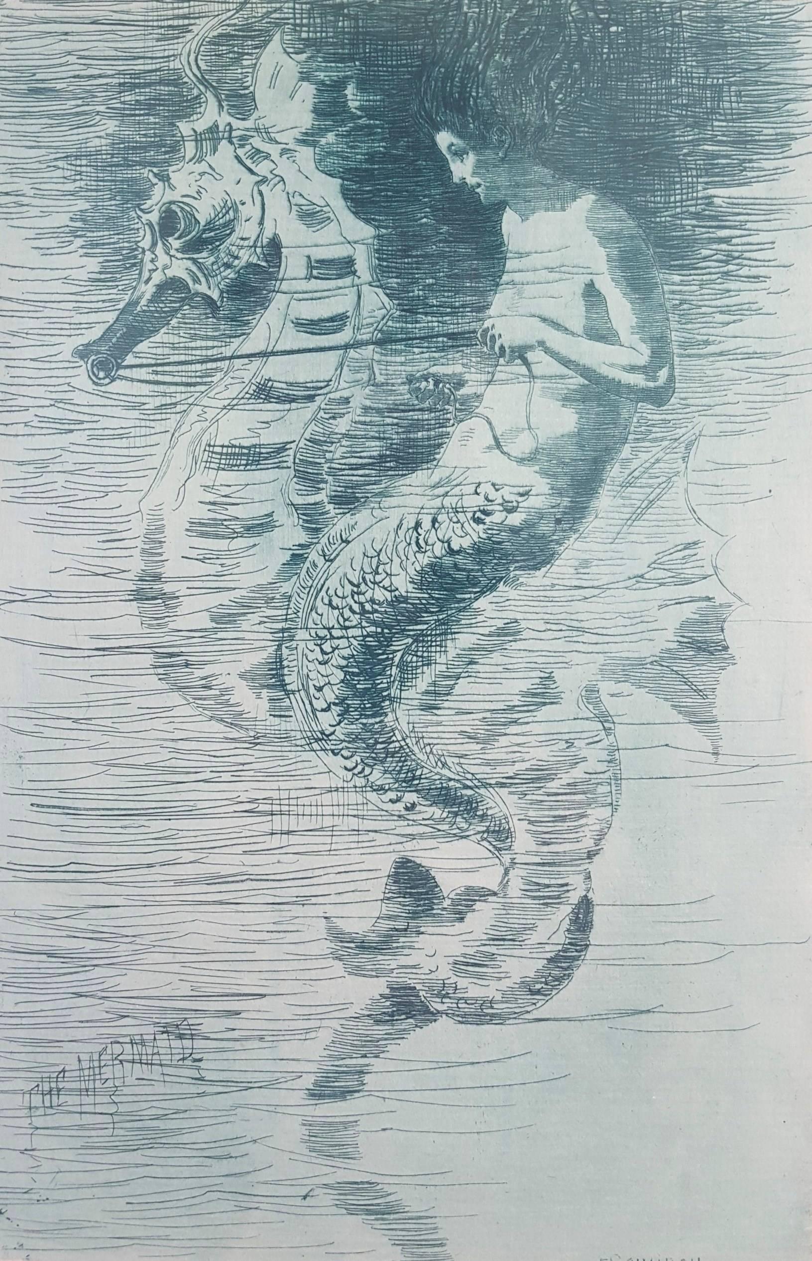 Frederick Stuart Church Figurative Print - The Mermaid
