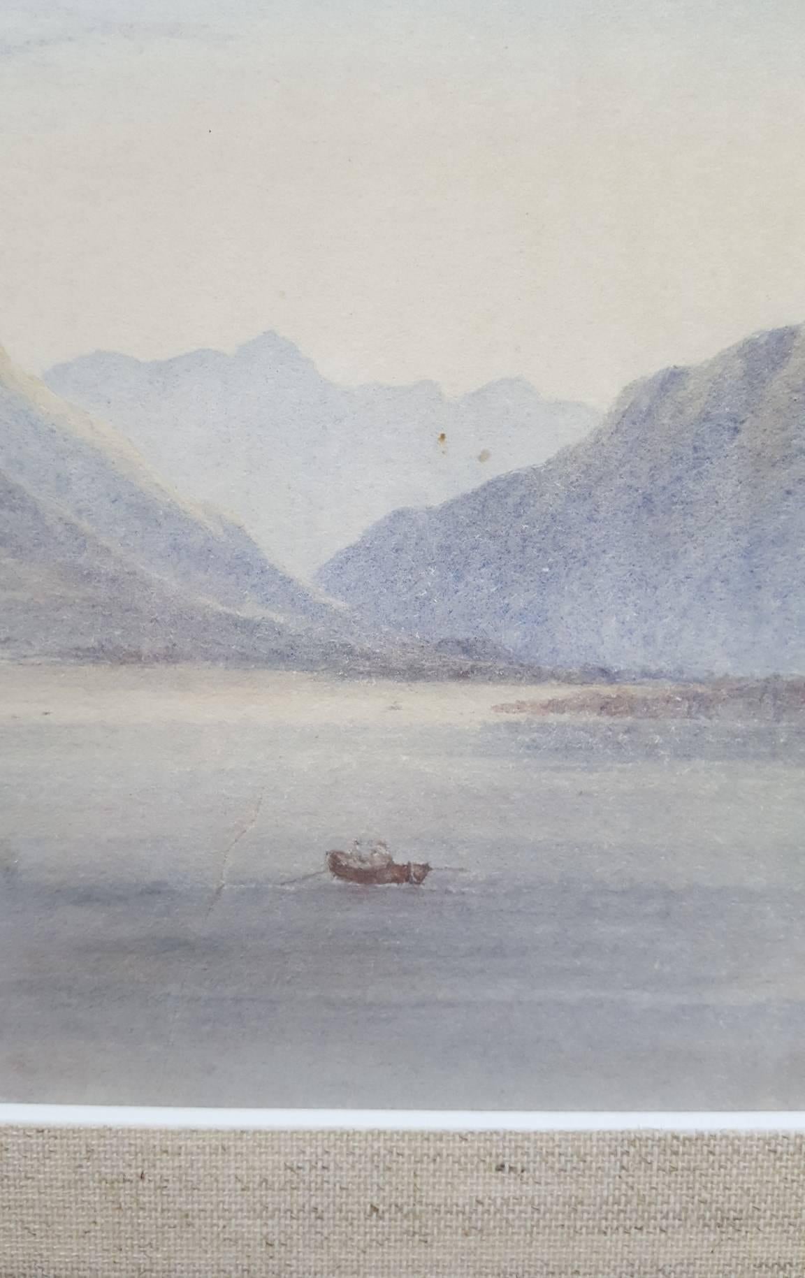 An original watercolor in the manner of English artist Edward William Cooke (1811-1880) titled 
