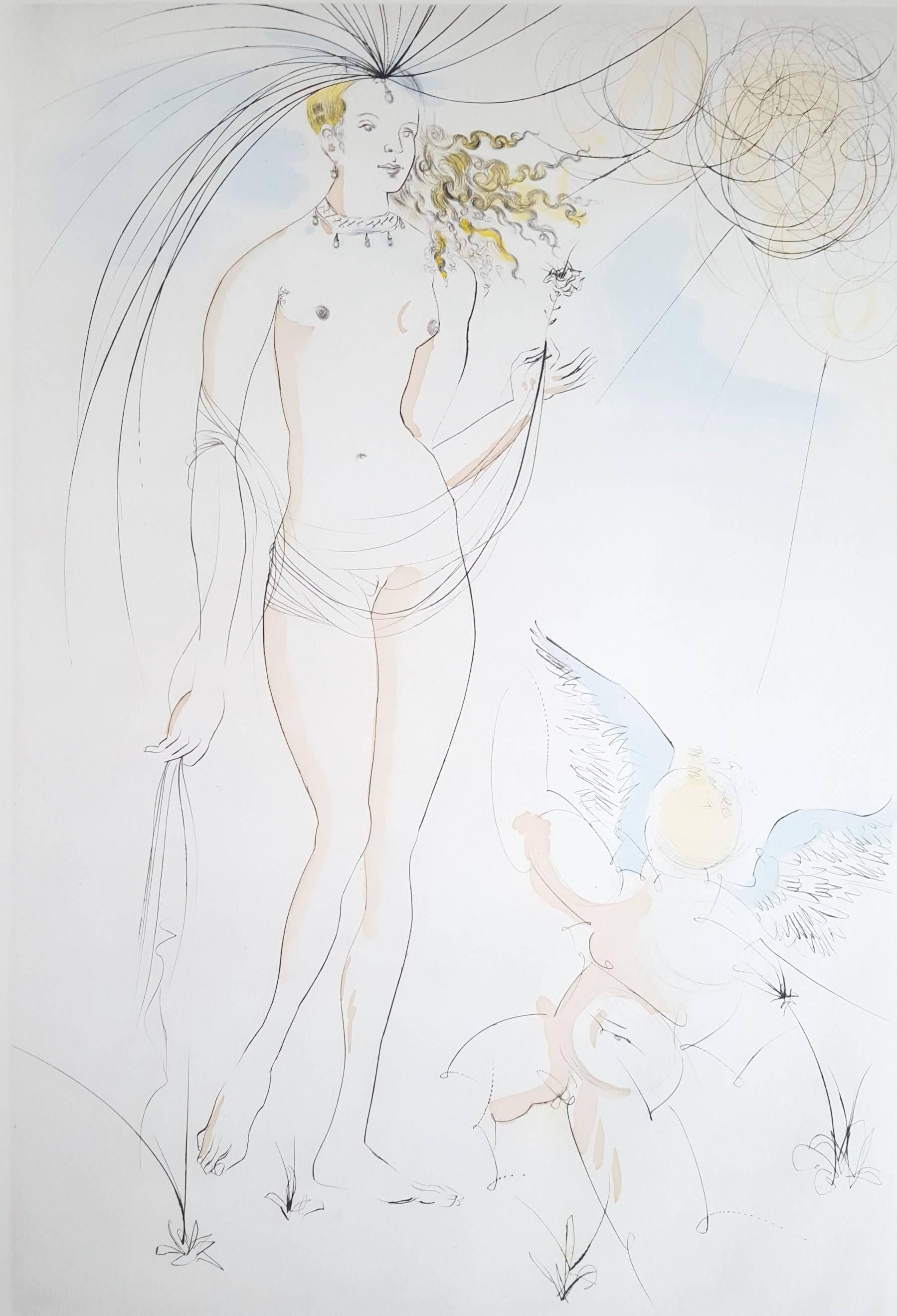 Salvador Dalí Figurative Print - Venus et L'Amour (A.F. 71-8.D)