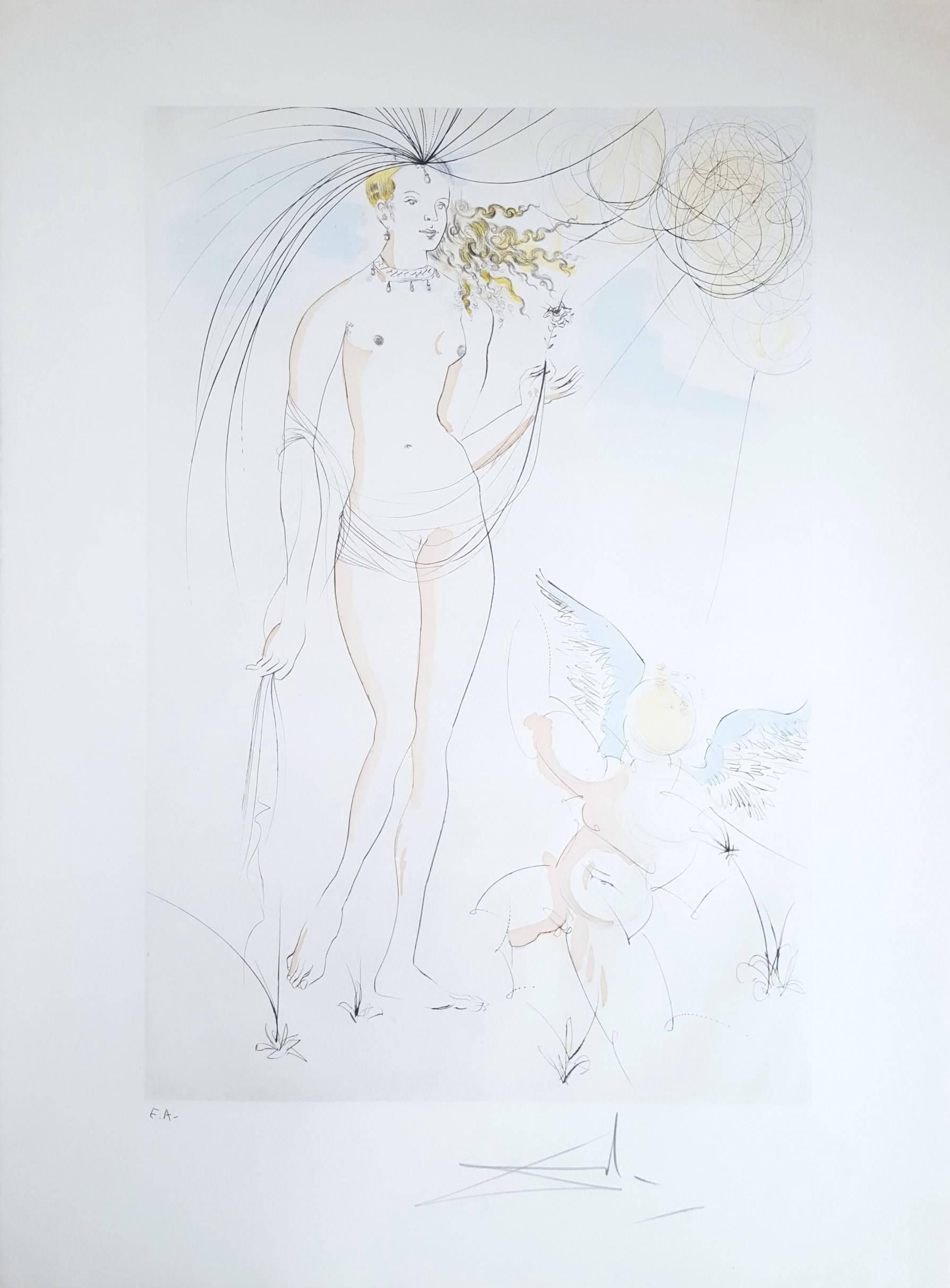 Venus et L'Amour (A.F. 71-8.D) - Print by Salvador Dalí