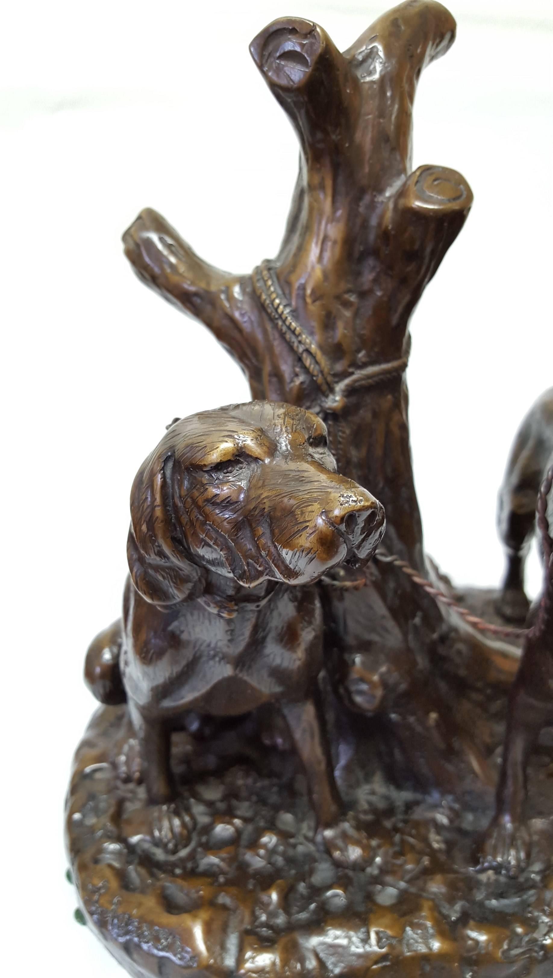 Hunting Dogs - Sculpture by Grace Mott Johnson
