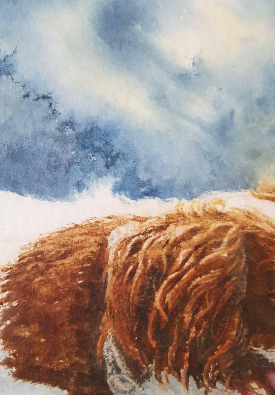 Eager Spaniel /// Contemporary British Female Artist Watercolor Dog Animal Pet For Sale 1
