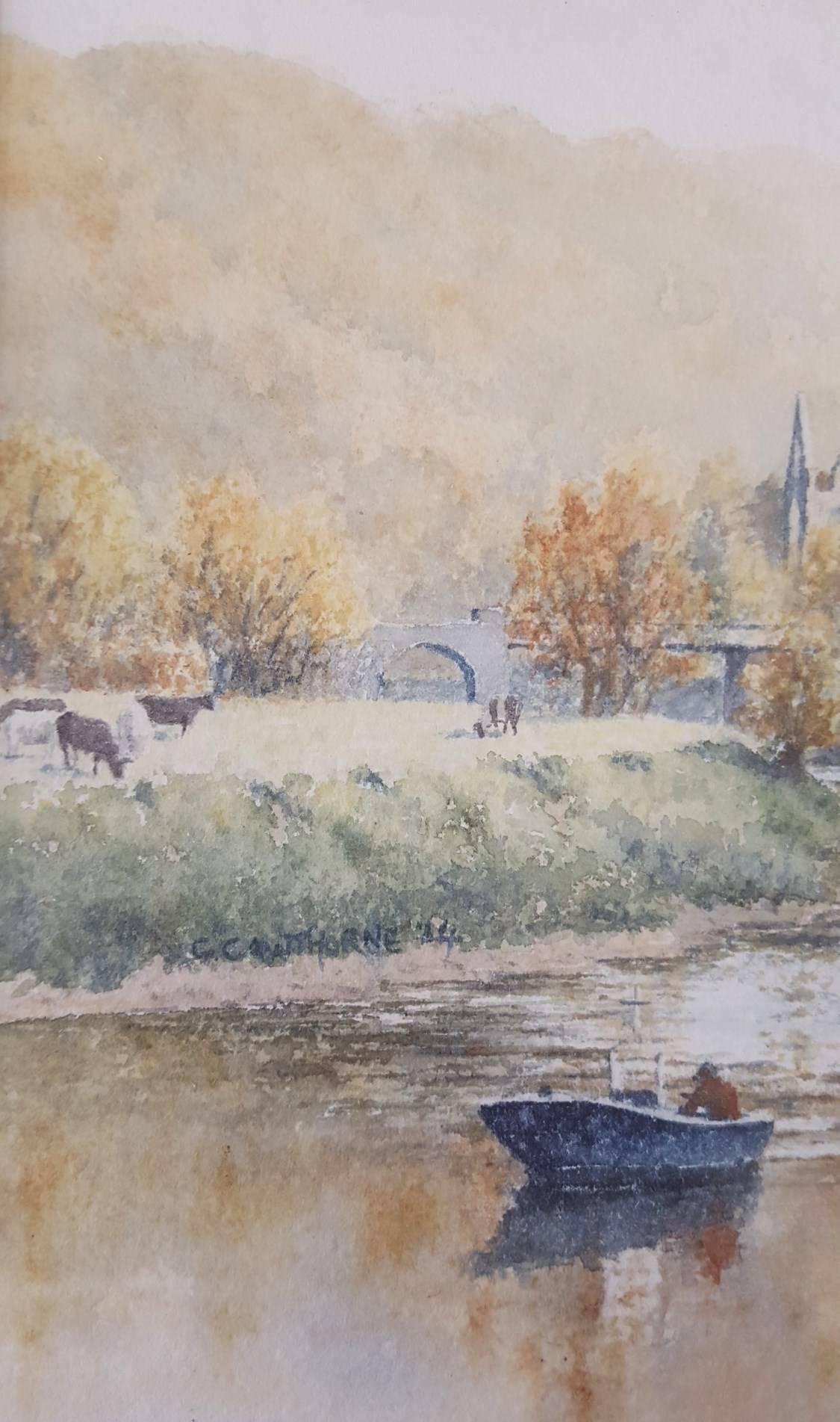 An original signed pastel drawing by English artist Gillie Cawthorne (1963-) titled 