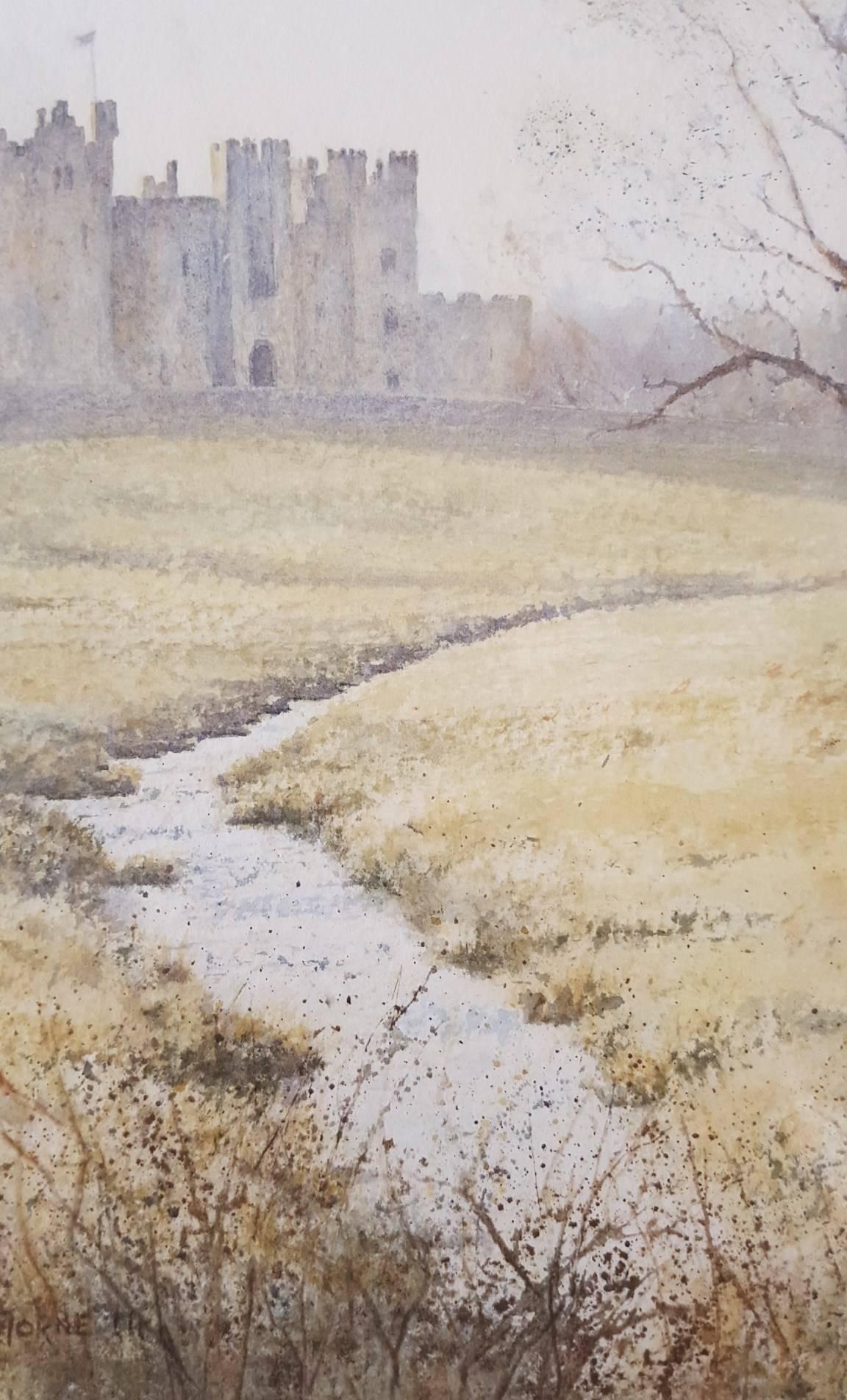 Raby Castle, Staindrop ///  Contemporary British Female Artist Watercolor Deer For Sale 3