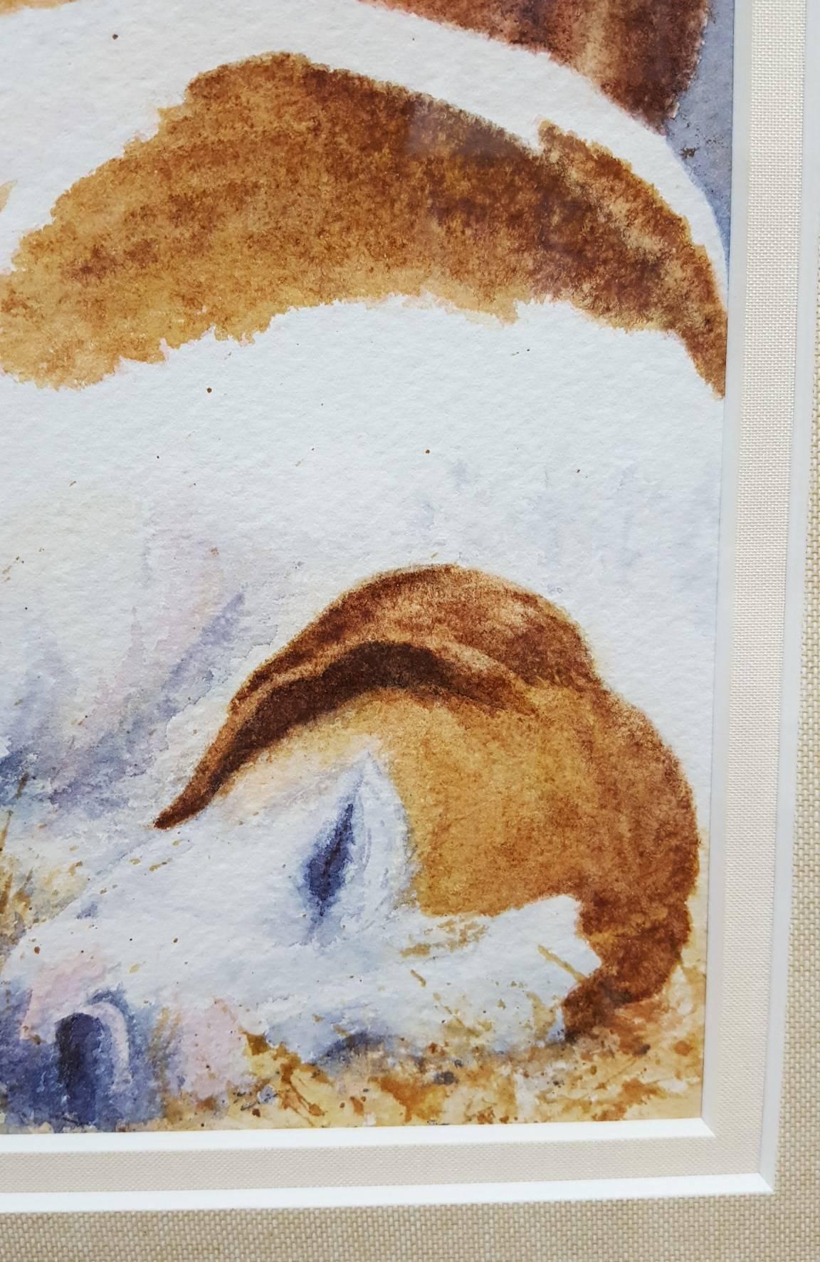 Sleeping Hounds /// Contemporary British Female Artist Watercolor Dog Animal Art For Sale 7