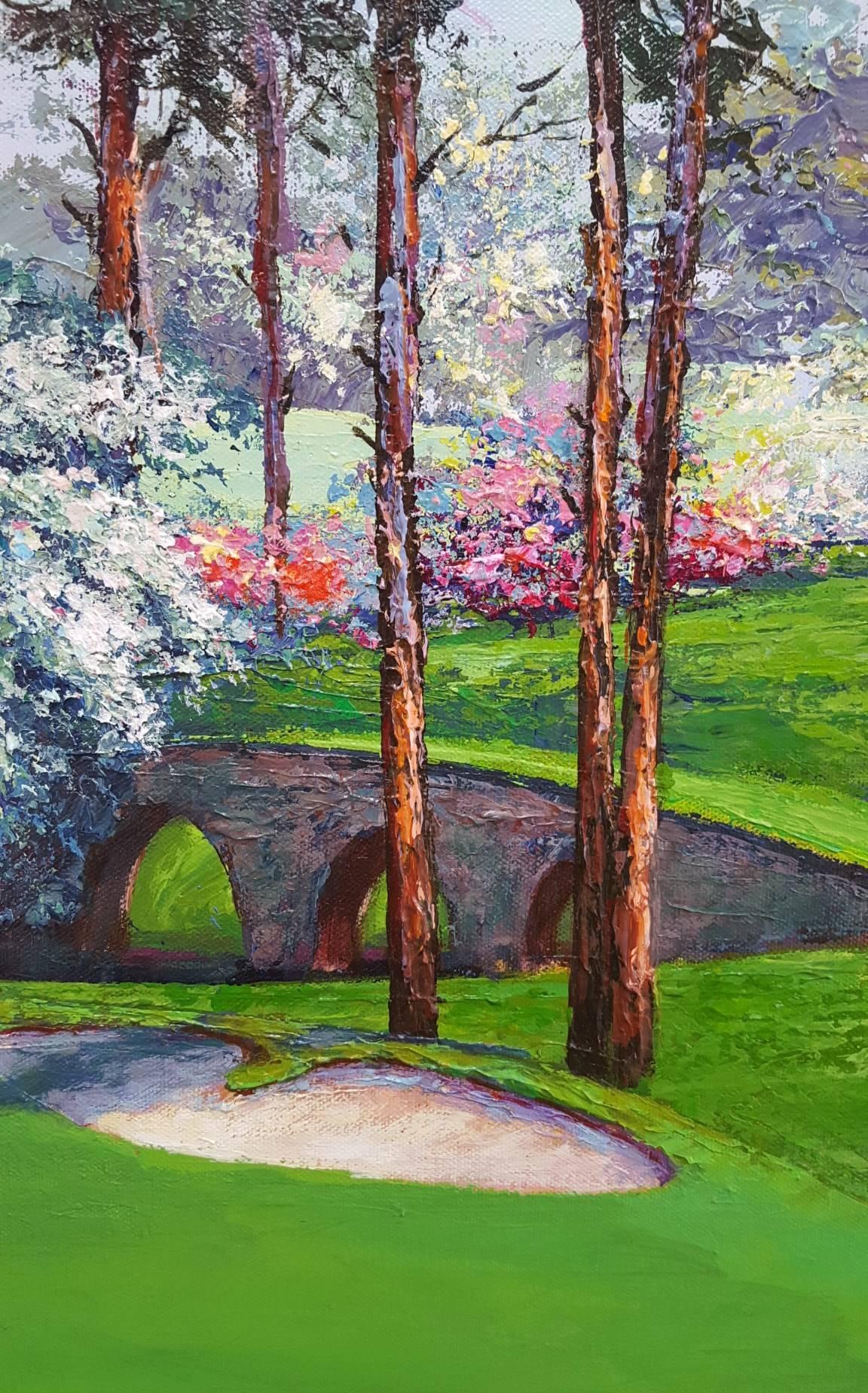 Amen Corner, Augusta National Golf Club (Grau), Landscape Painting, von Mark King