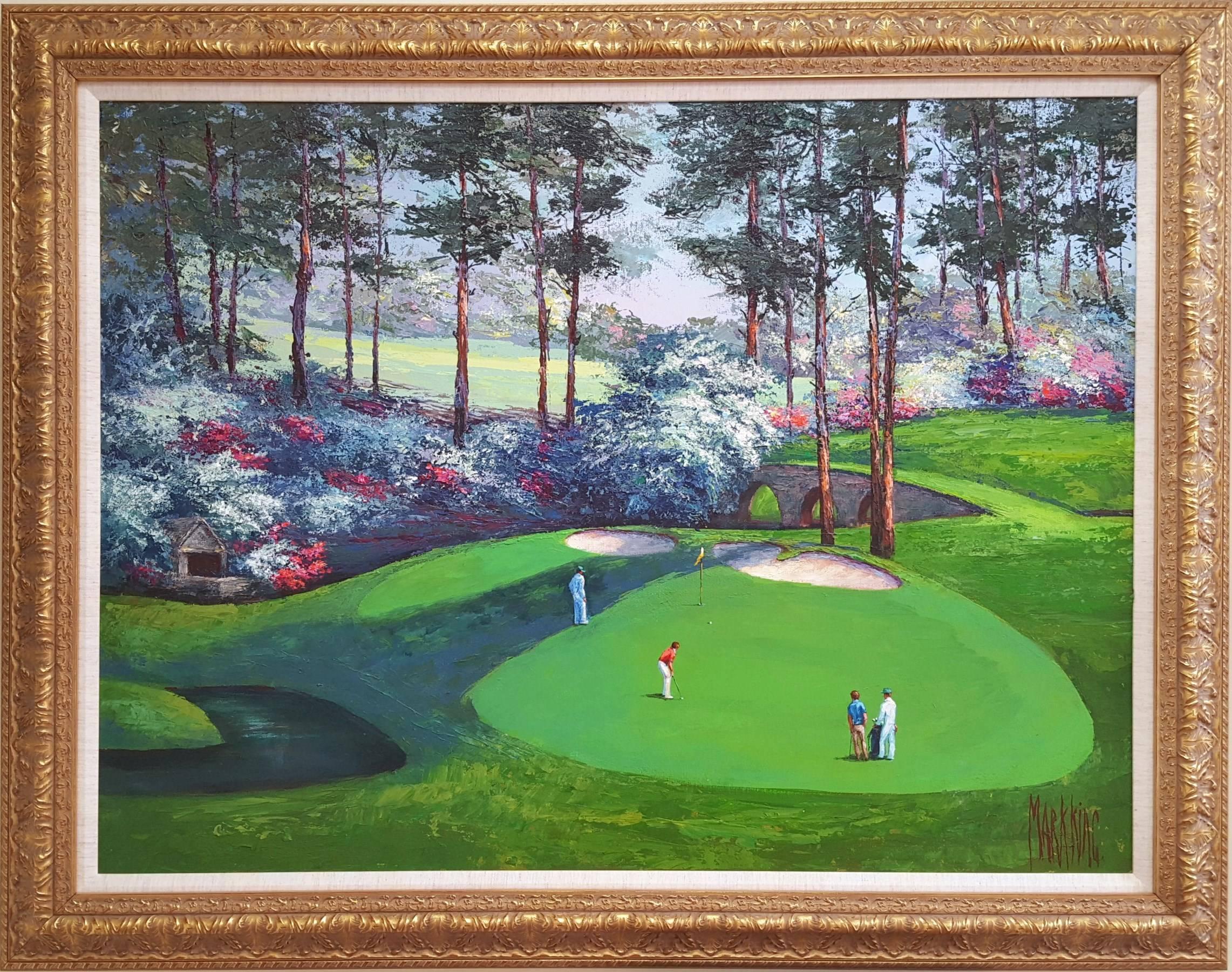 Mark King Landscape Painting – Amen Corner, Augusta National Golf Club