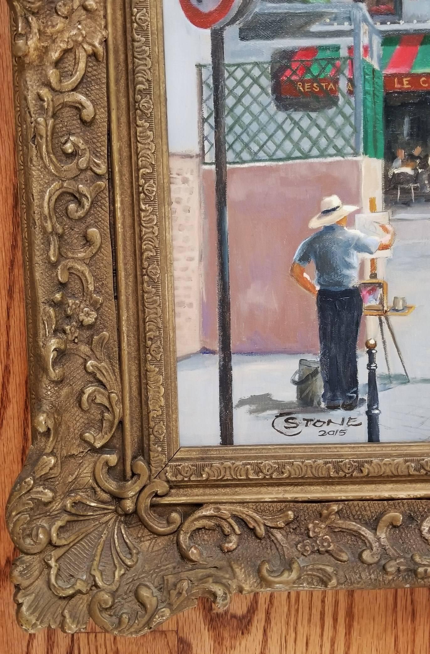 Montmartre, Paris - Impressionist Painting by Christopher Stone