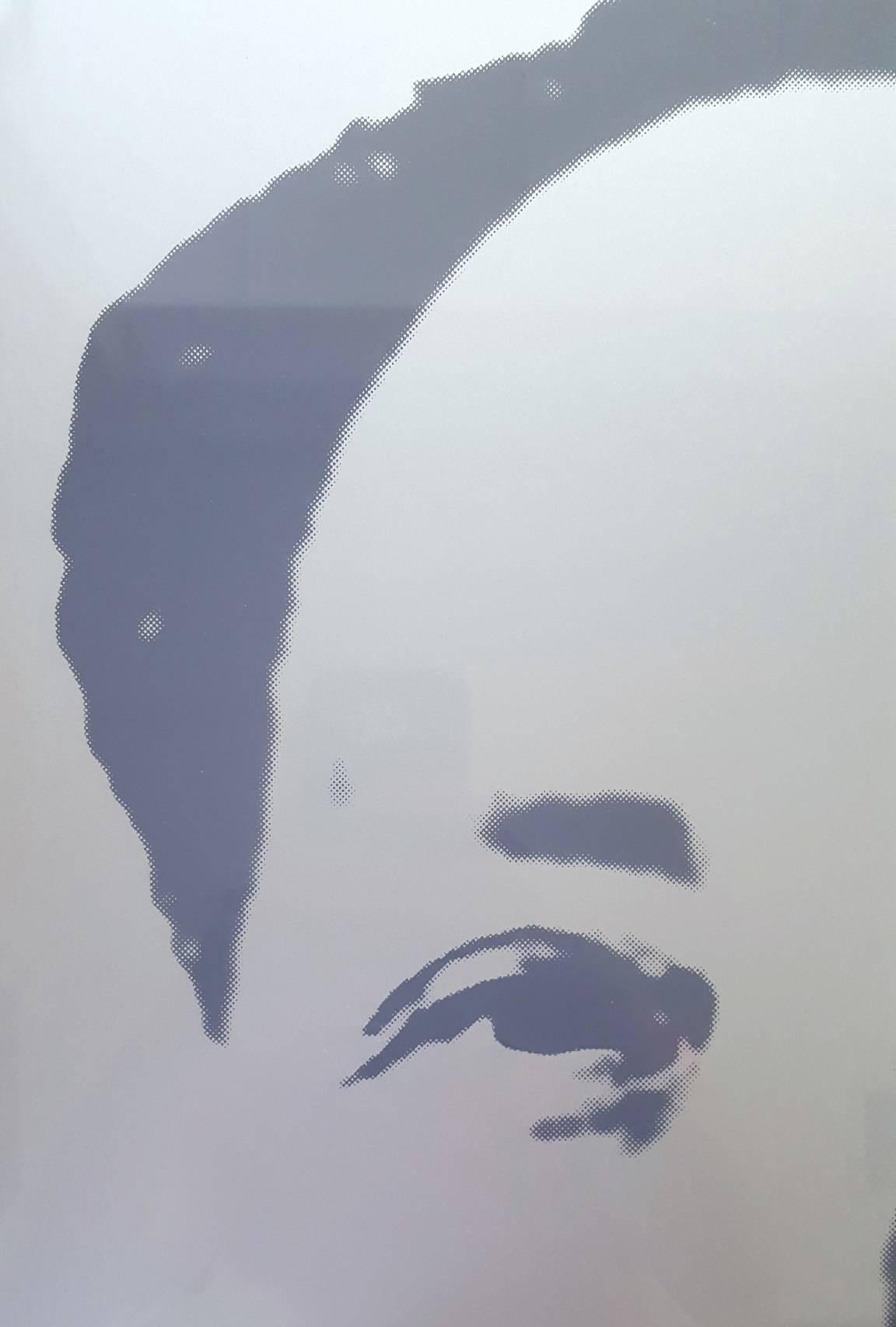 Framed Mao Sunday B. Morning Silkscreen - Gray Portrait Print by Unknown