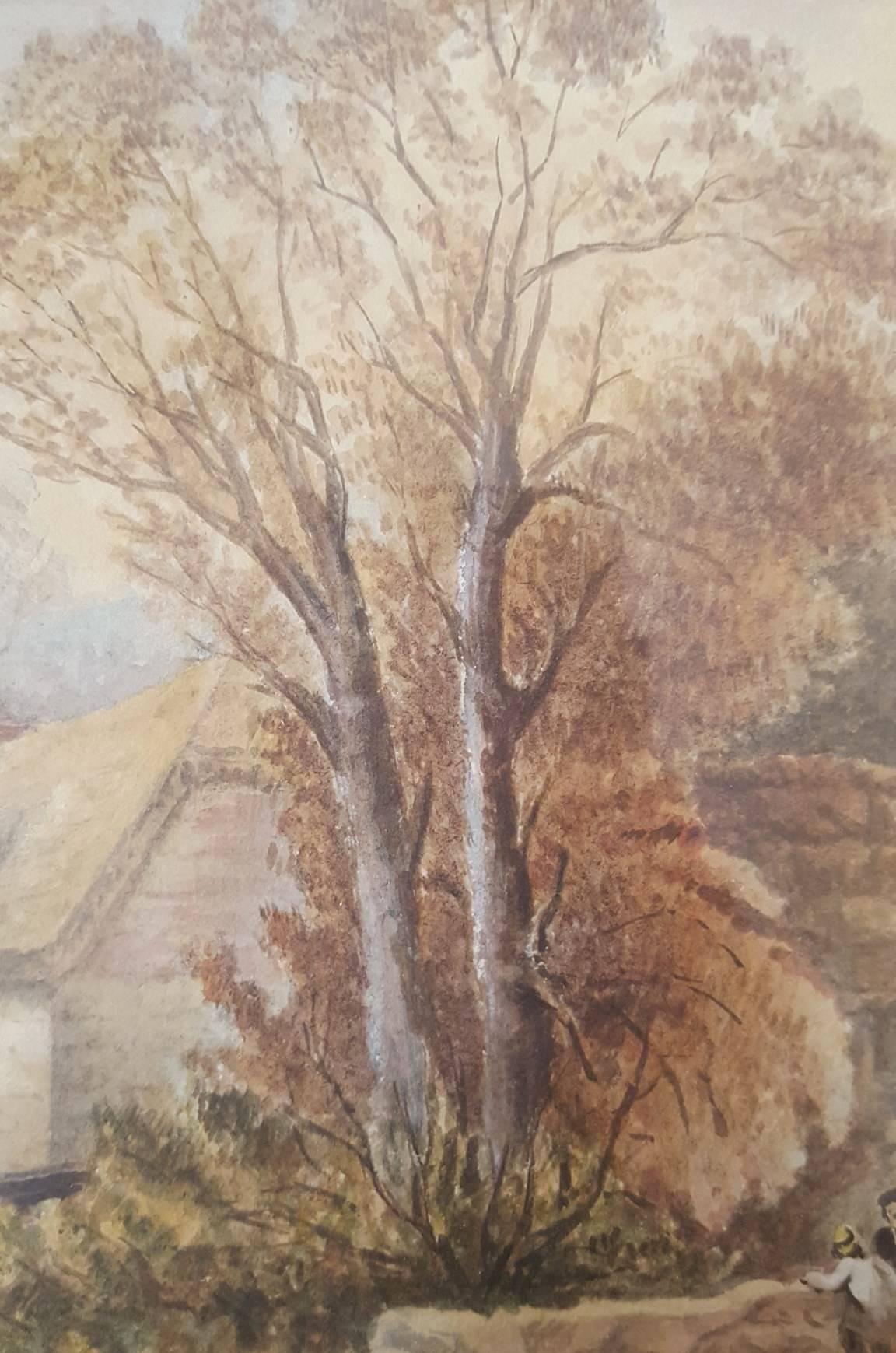 An original watercolor attributed to English artist William Collingwood Smith (1815-1887) titled 