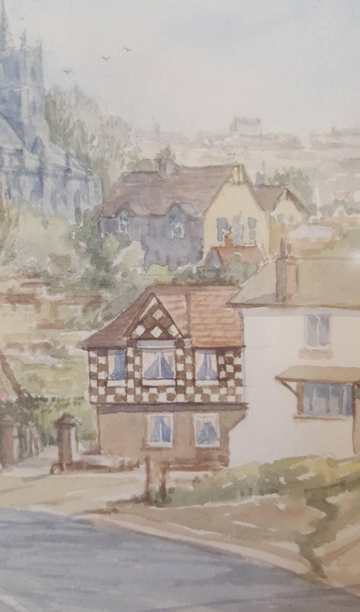 An original signed watercolor by English artist Barbara Sheppard titled 