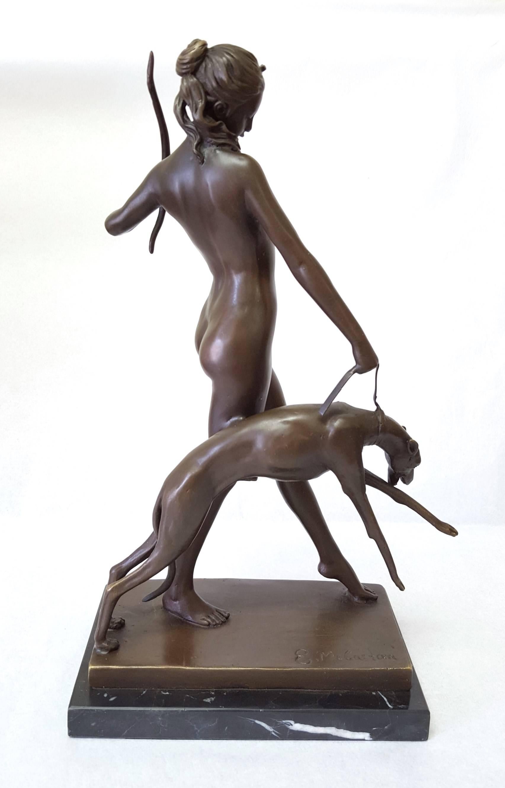 Diana and Hound - Sculpture by Edward McCartan
