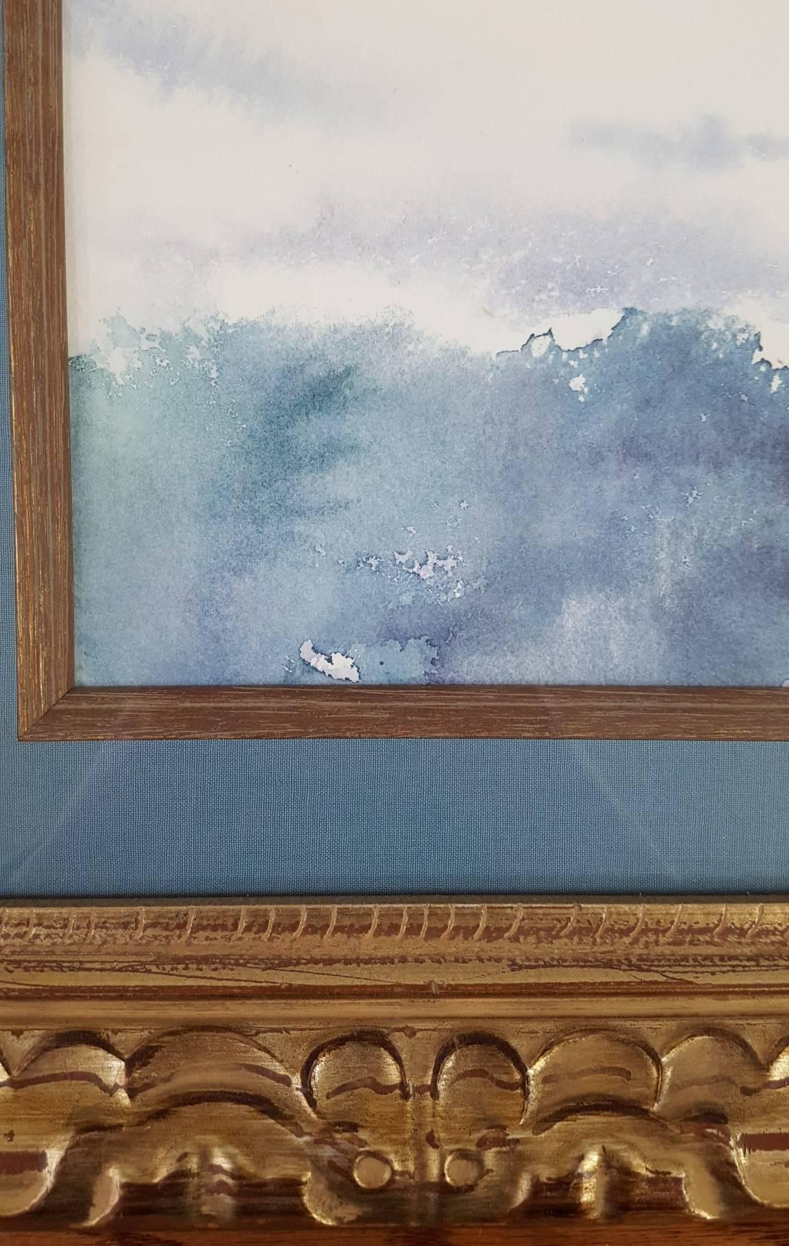 Flight of the Seagulls, Fully Framed. - Contemporary Painting by Gillie Cawthorne