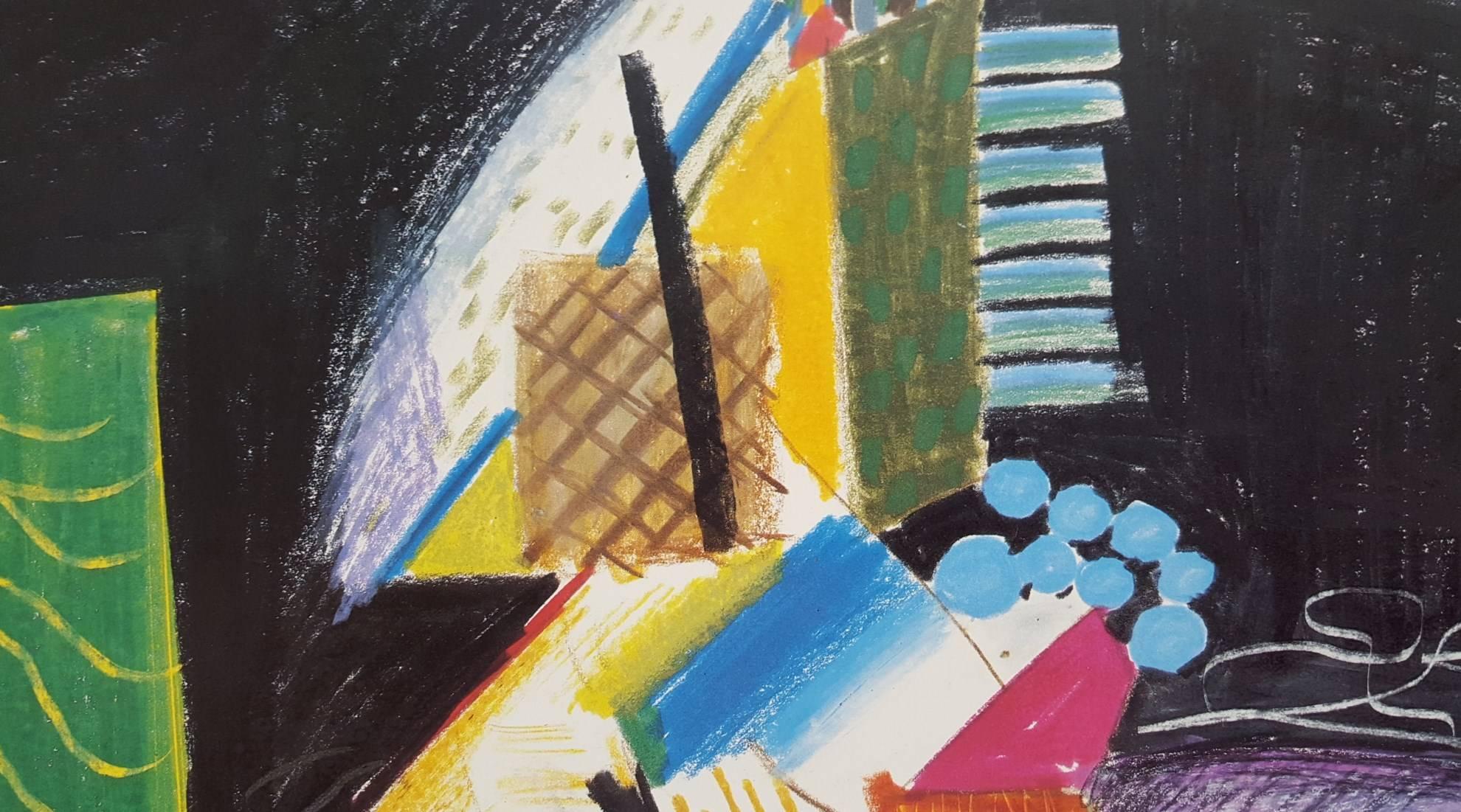 An original exhibition poster by English artist David Hockey (1937-) titled 
