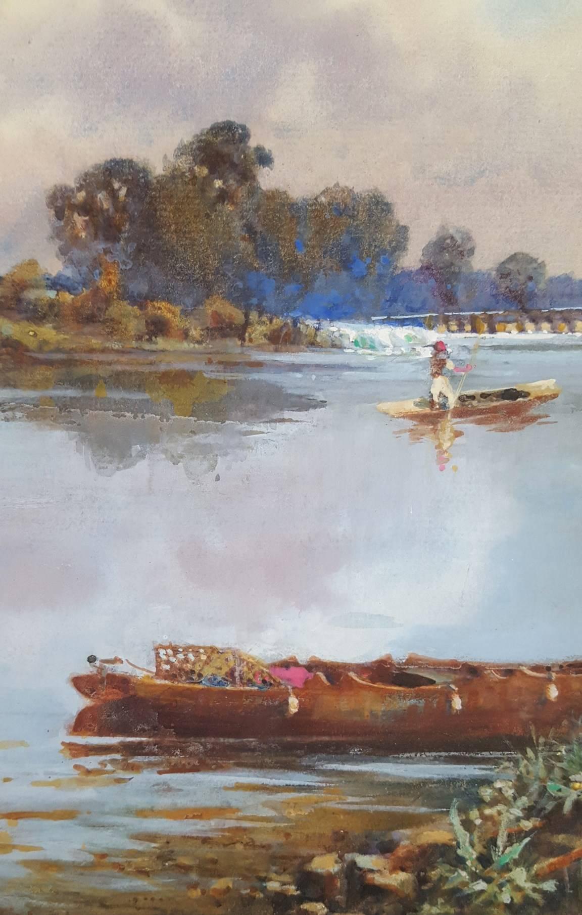 On the Thames  - Impressionist Art by F. Denner Smith