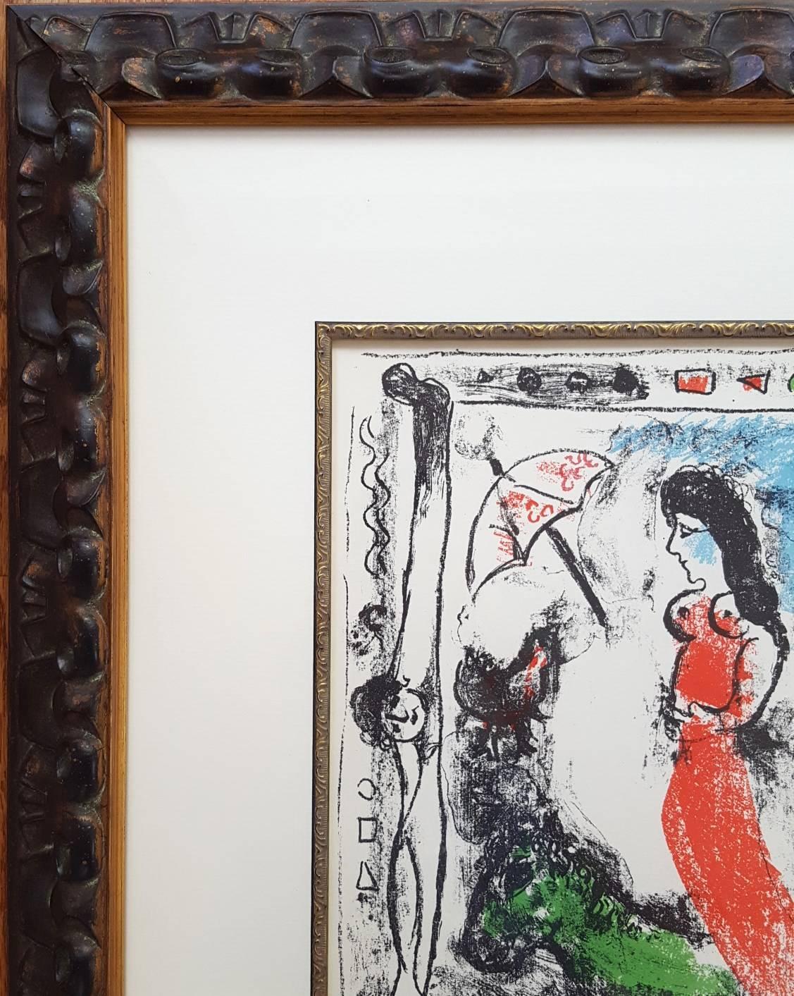 Femme avec Parapluie - Modern Print by Marc Chagall