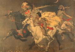 Native American Horseback Battle