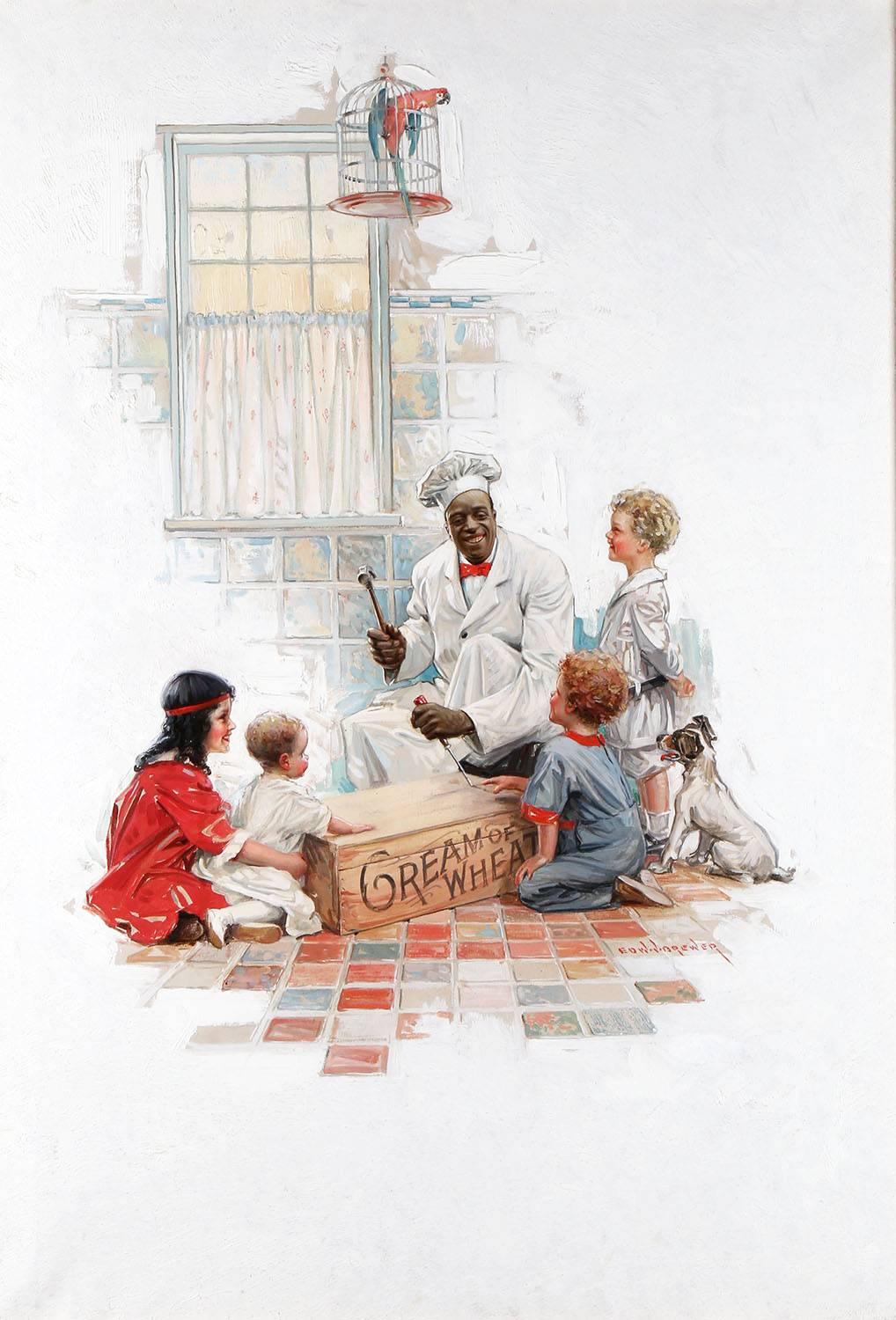 Opening the Case - Painting by Edward Brewer