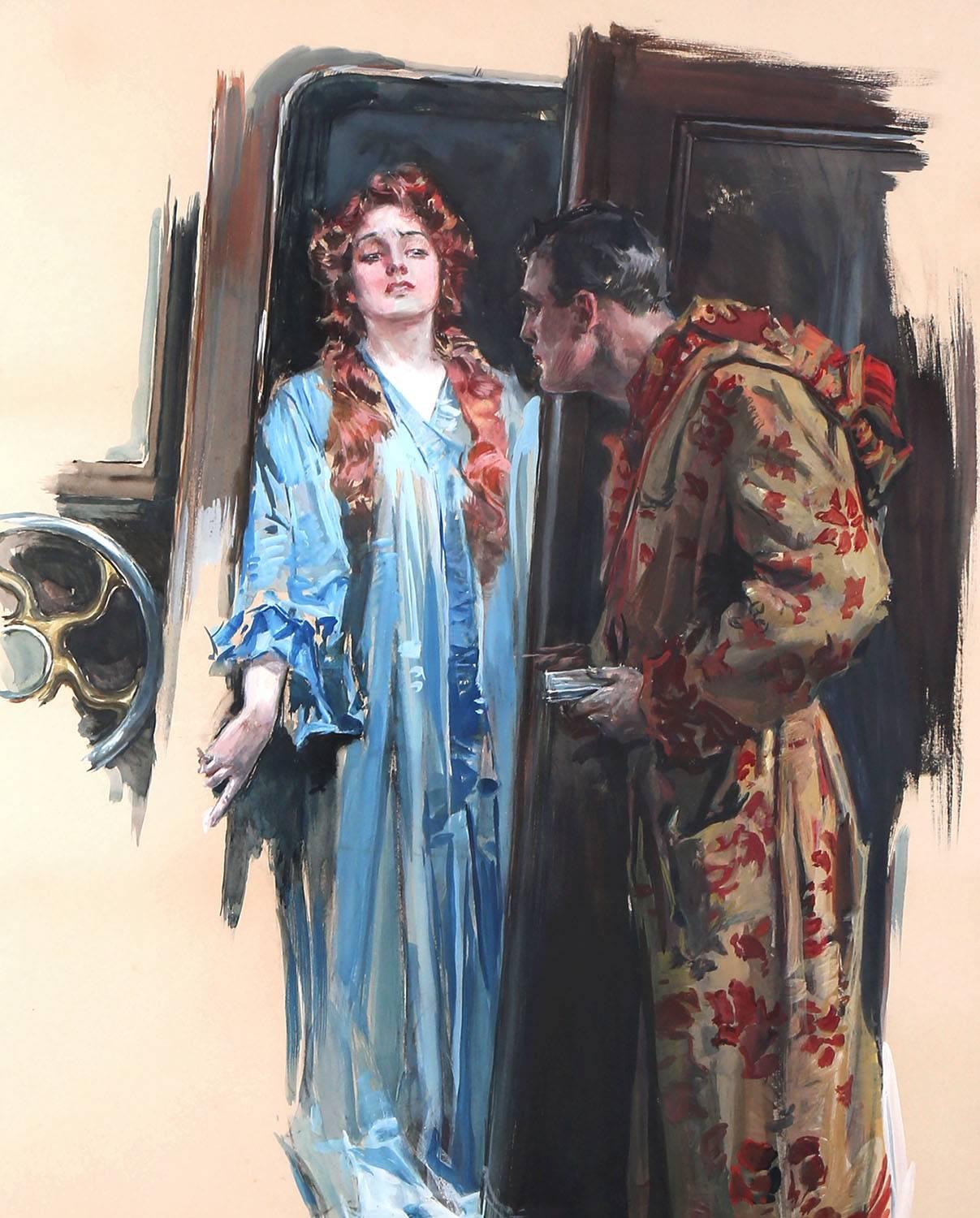 A large early artwork by Howard Chandler Christy used as a book plate in 