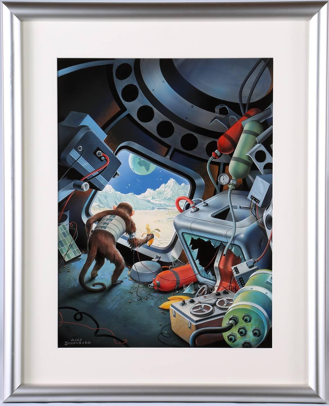 Amazing Stories Cover - Black Animal Painting by Alex Schomburg
