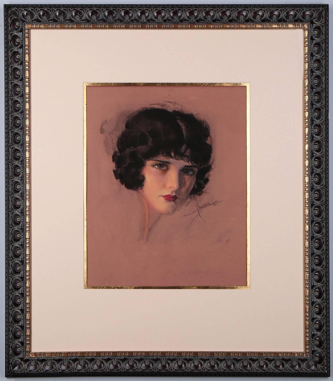 Rolf Armstrong Portrait Painting - Portrait of Evelyn Brent