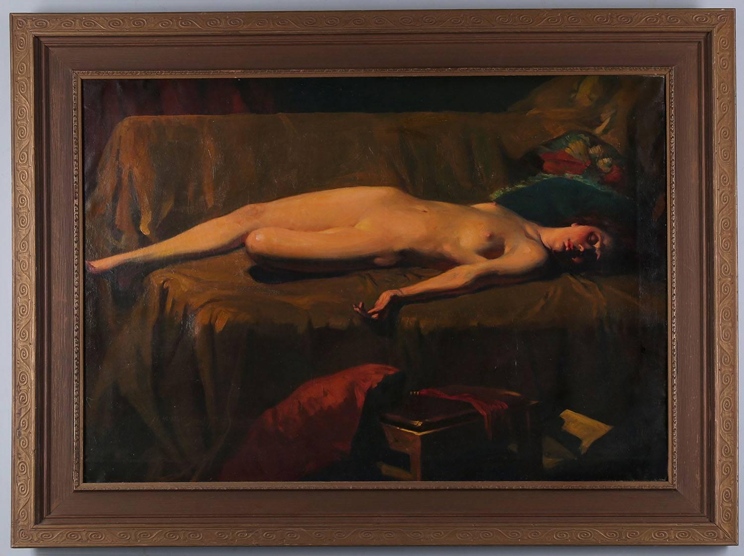 Harold Mott-Smith Nude Painting - Hawaiian Art Deco Nude