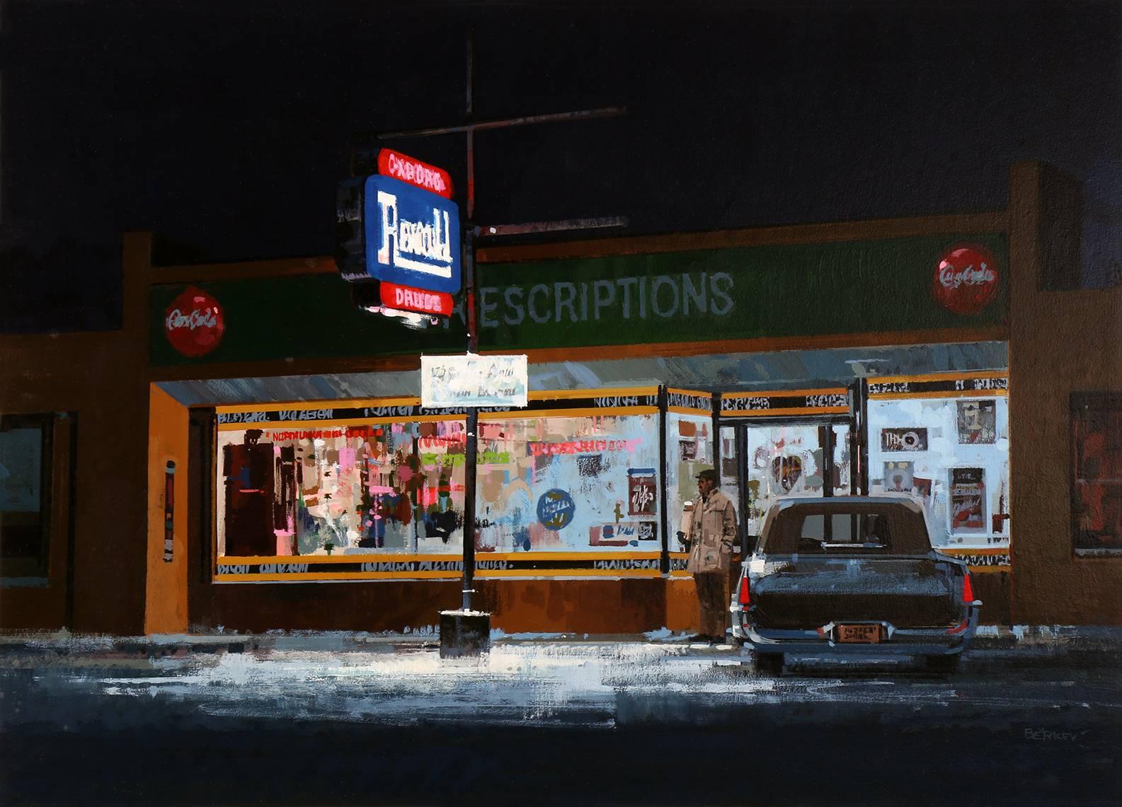 John Berkey Landscape Painting - Rexall Drugs