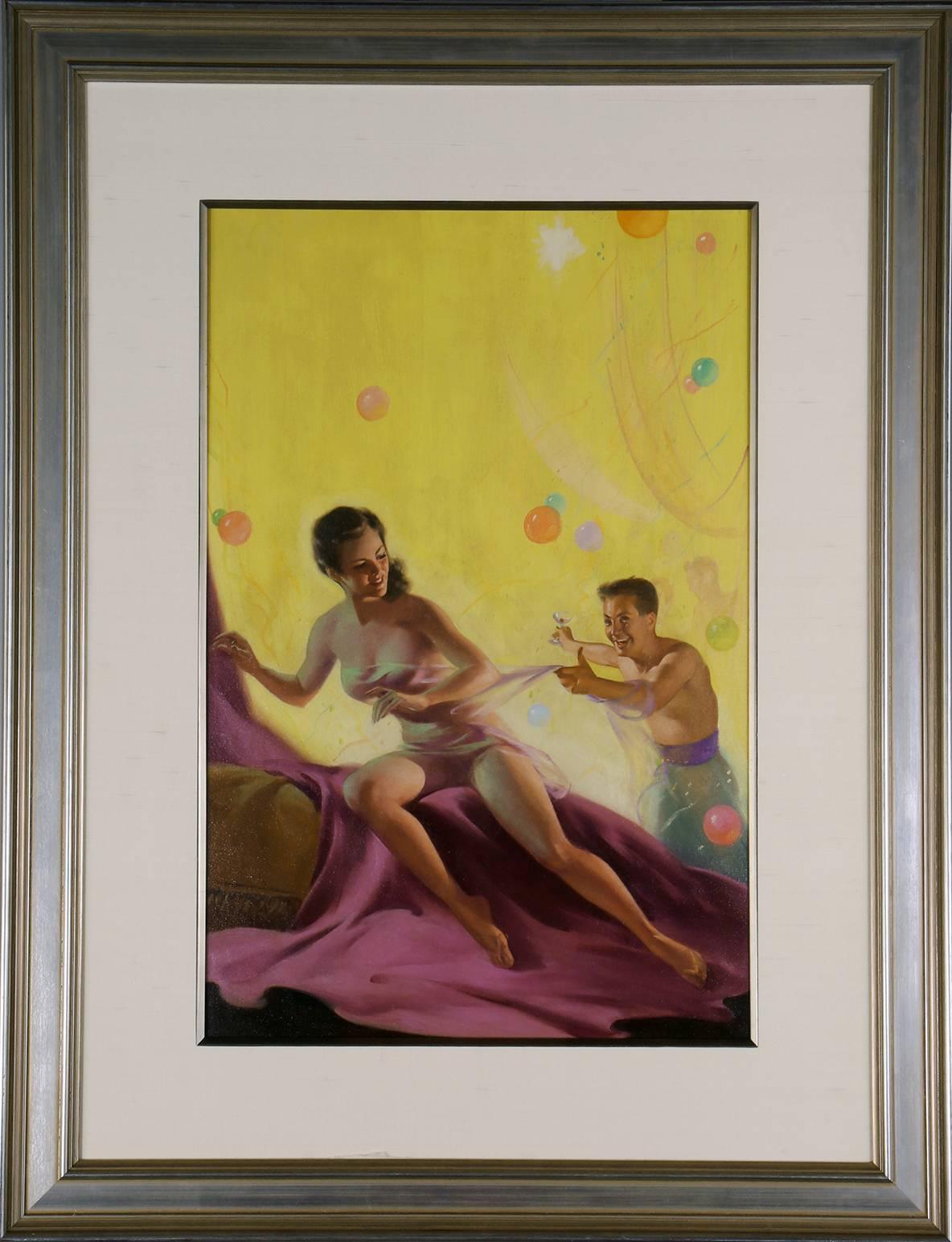 Carnival of Lust - Beige Nude Painting by Harold McCauley