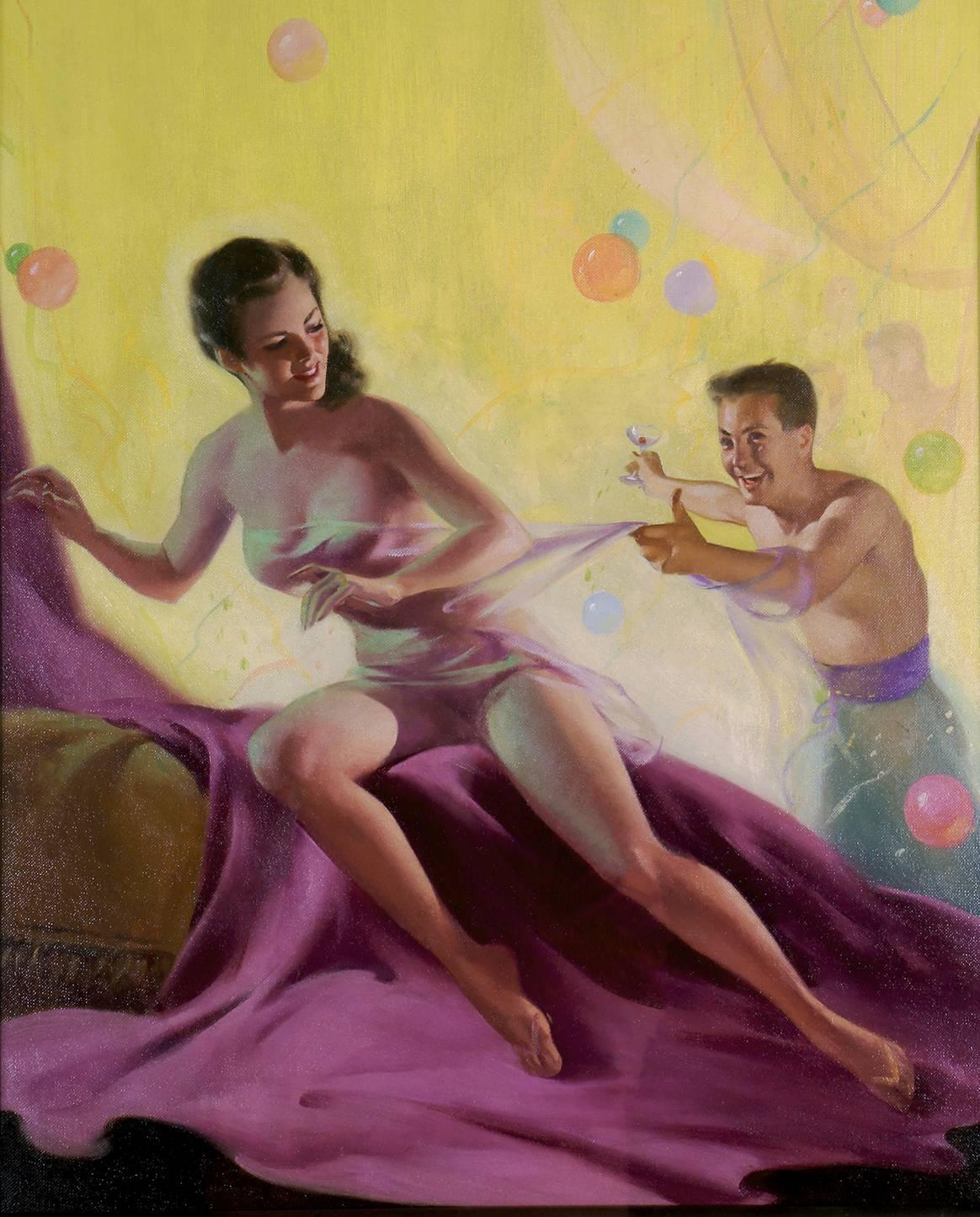Carnival of Lust - Art Deco Painting by Harold McCauley