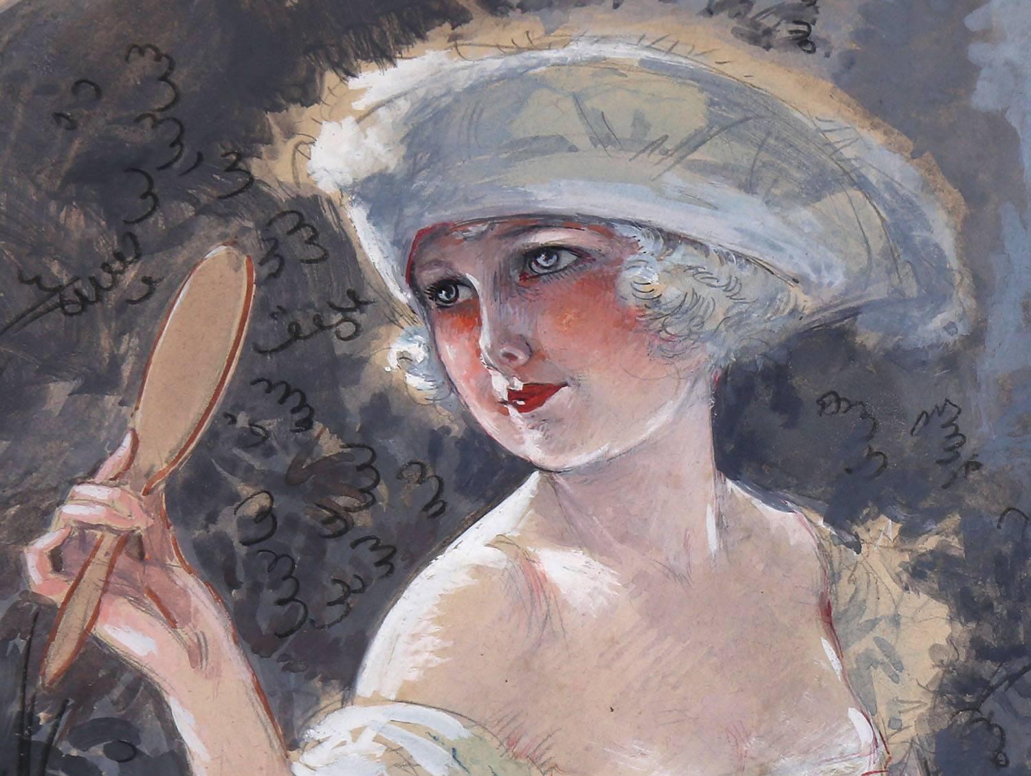 Une peinture de couverture originale à la gouache pour un numéro non identifié de la célèbre publication française 