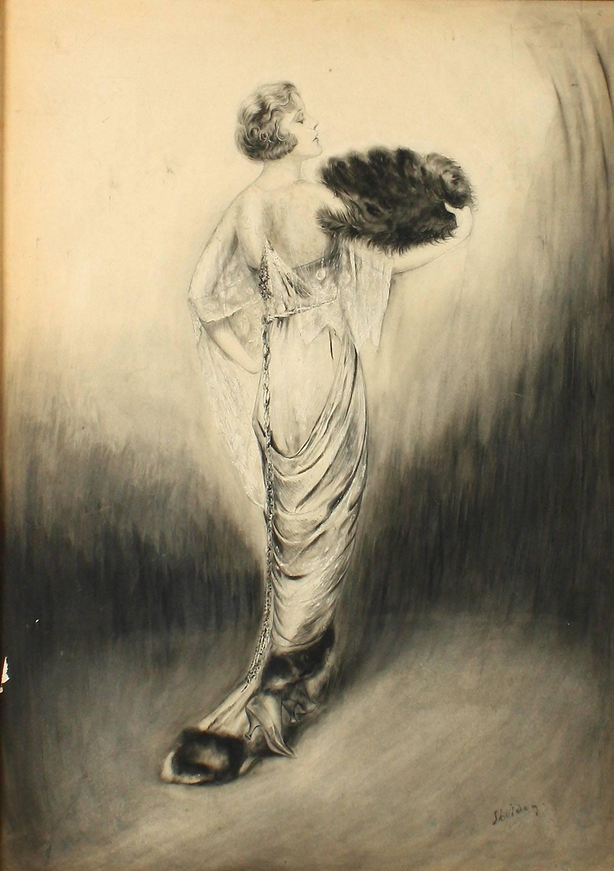 Edwardian Fashion Queen - Art Nouveau Painting by Charles Sheldon