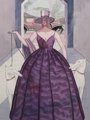 Elegant Woman & Wolfhounds