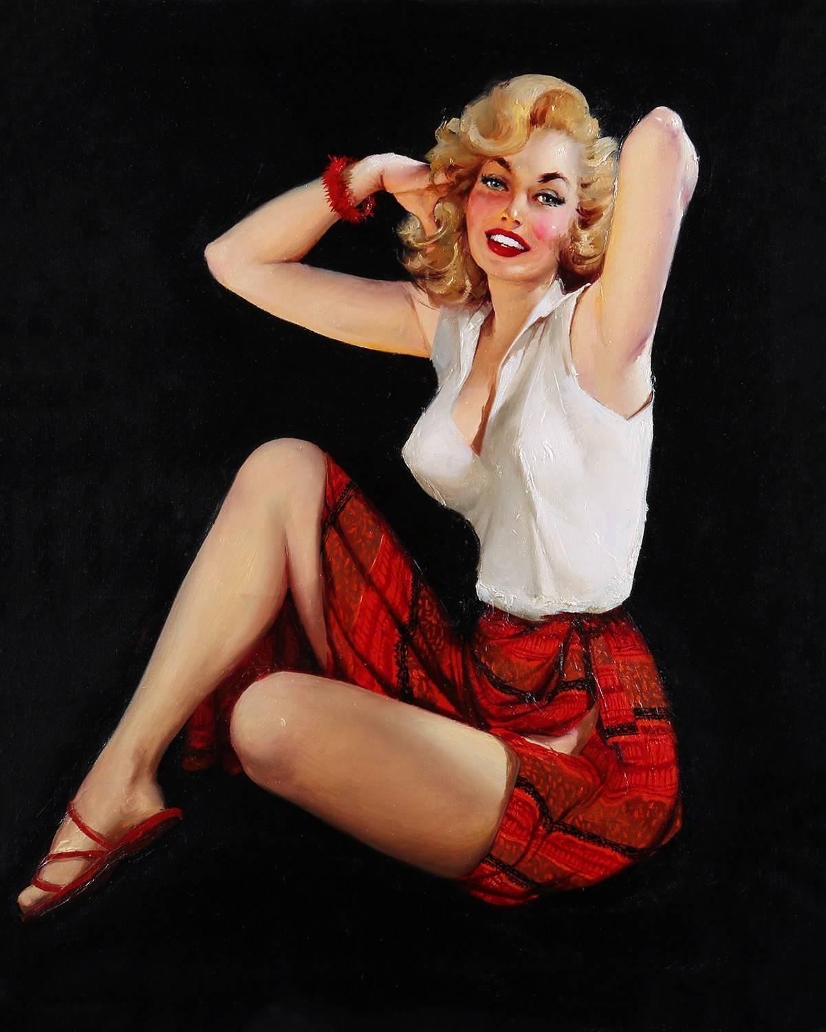 Walt Otto Figurative Painting - Sitting Pretty