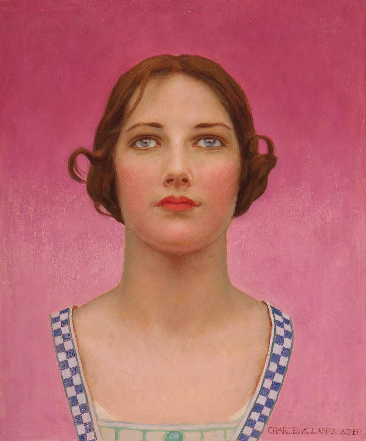Charles Allan Winter Portrait Painting - Blue Eyed Girl